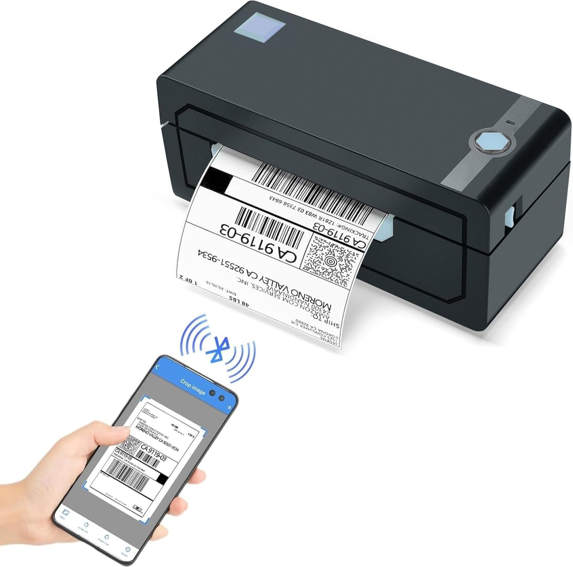 JADENS Bluetooth Thermal Monochrome Label Printer, 4×6 Shipping Label Printer, Compatible with Android&iPhone and Windows, Widely Used for Hermes, Royal Mail, Amazon, Shopify, Ebay JADENS Bluetooth Thermal Monochrome Label Printer, 4×6 Shipping Label Printer, Compatible with Android&iPhone and Windows, Widely Used for Hermes, Royal Mail, Amazon, Shopify, Ebay