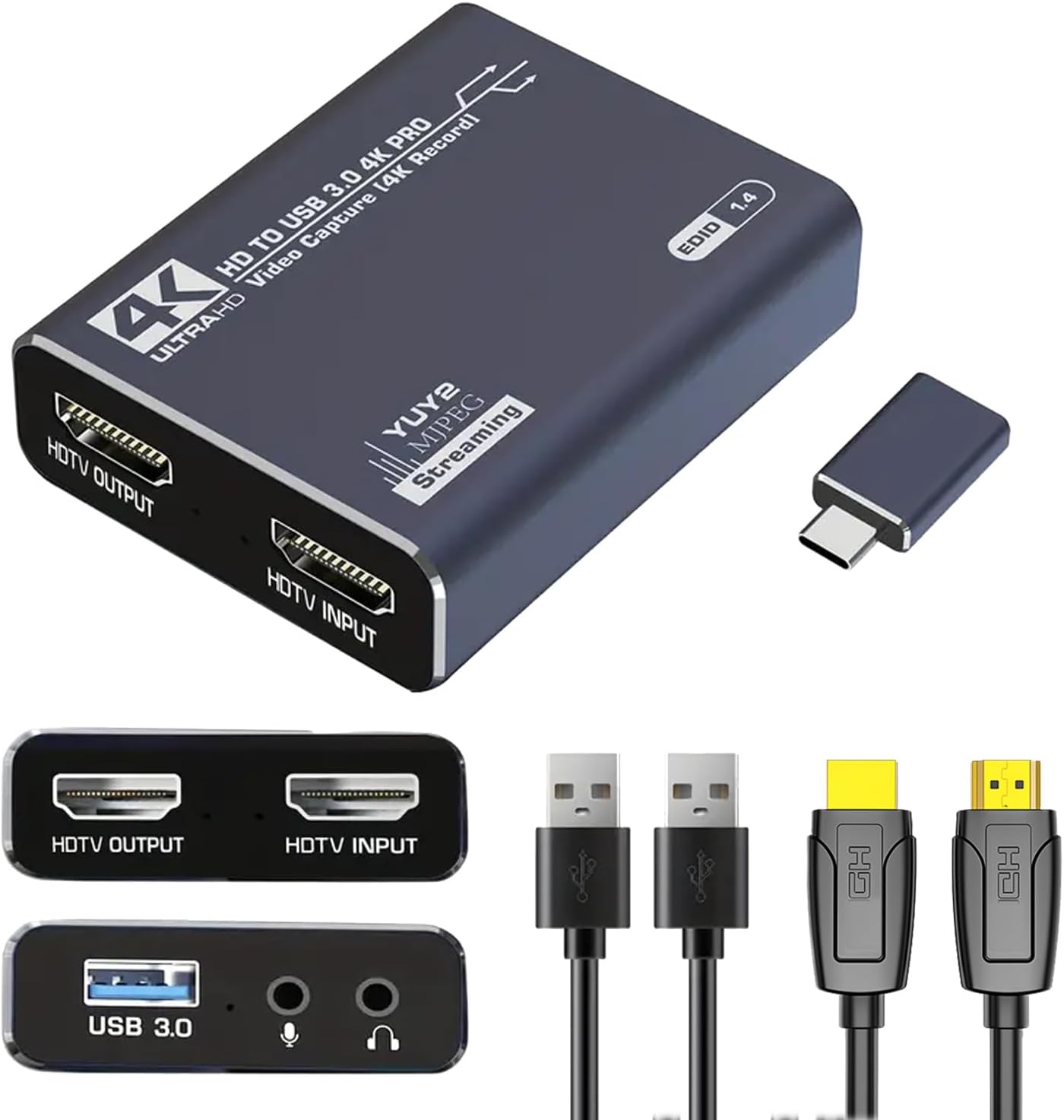 Balabaxer 4K audio video capture card,USB3.0 with HDMI Cable,full HD 1080p capture device for video editing, game recording, online teaching Balabaxer 4K audio video capture card,USB3.0 with HDMI Cable,full HD 1080p capture device for video editing, game recording, online teaching