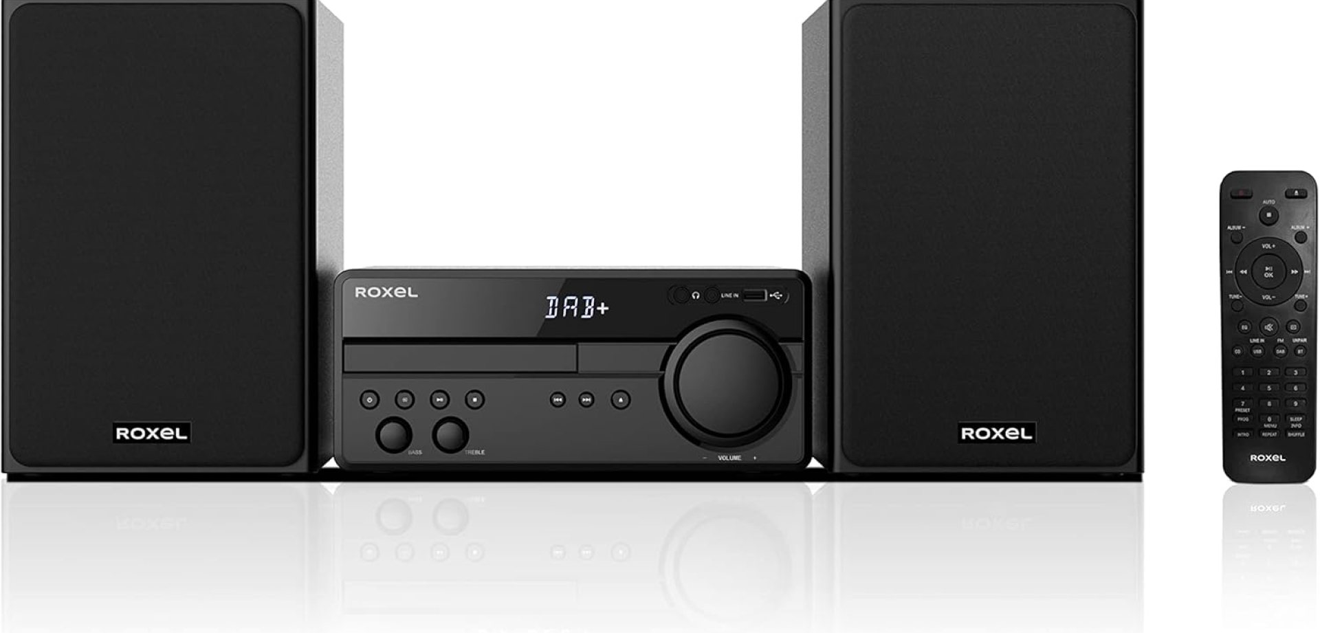 Roxel RCD-750 Complete Hi-Fi Compact Stereo System – 100W Bookshelf Speaker System with CD Player, Wireless, DAB/DAB+ / FM, USB, AUX-IN, 3 Metre Speaker Cable, Remote Control, Crystal Clear Sound Roxel RCD-750 Complete Hi-Fi Compact Stereo System – 100W Bookshelf Speaker System with CD Player, Wireless, DAB/DAB+ / FM, USB, AUX-IN, 3 Metre Speaker Cable, Remote Control, Crystal Clear Sound