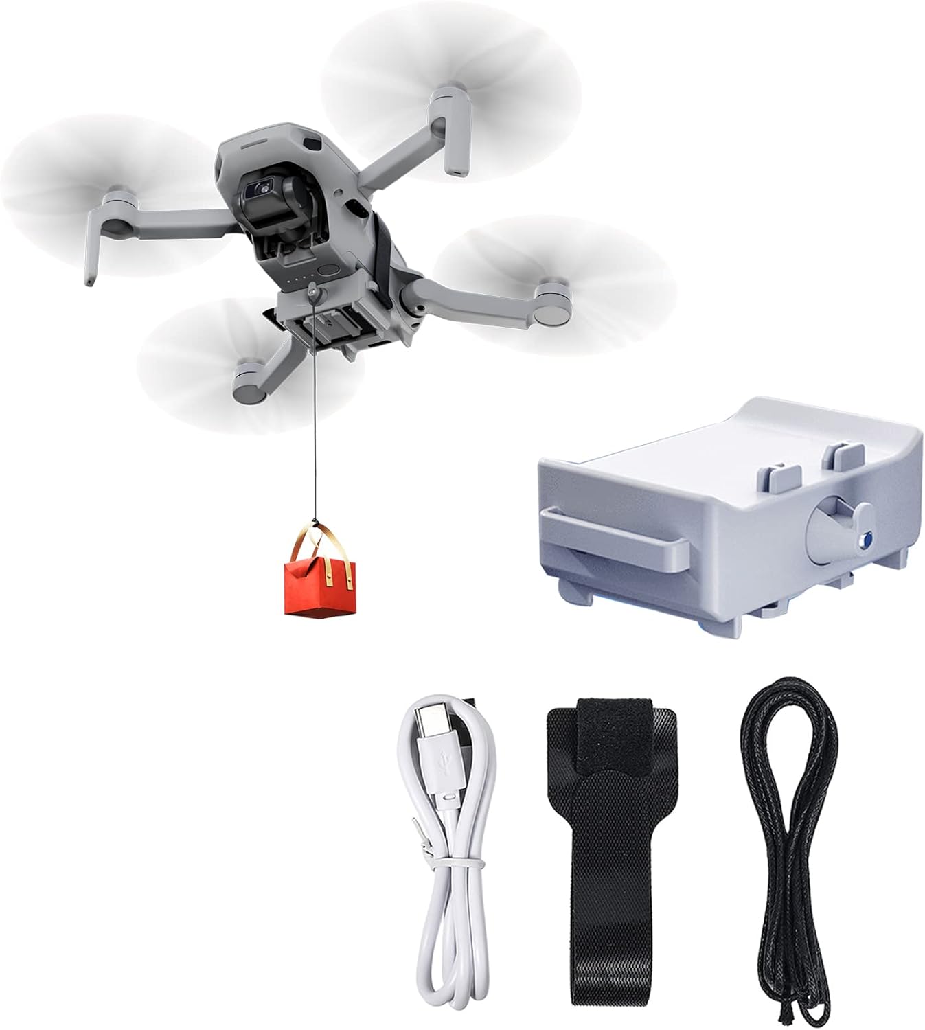 Airdrop Payload Transport Delivery Device Release Drop Device Compatible for DJI Mini2/Mini 2 SE/Mini SE Dropping System Drone Accessories for Wedding&Search&Rescue Airdrop Payload Transport Delivery Device Release Drop Device Compatible for DJI Mini2/Mini 2 SE/Mini SE Dropping System Drone Accessories for Wedding&Search&Rescue