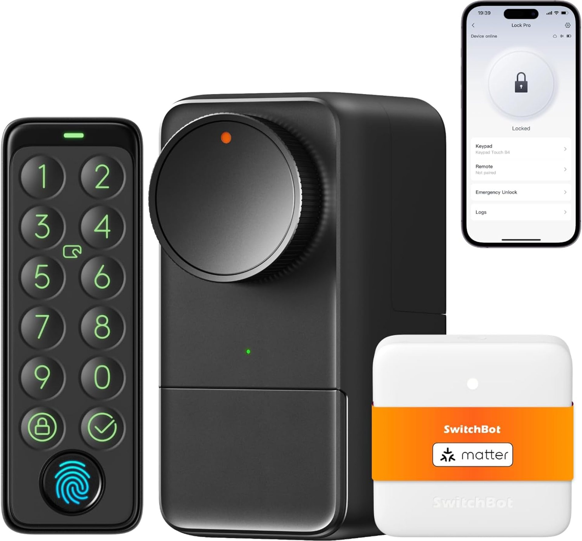 SwitchBot WiFi Smart Lock Pro with Touchscreen Keypad, Fingerprint Door Lock, Smart Door Lock, Fits Your Existing Euro Profile Cylinder, IP65 Weatherproof, Supports Matter, Alexa, Google, IFTTT SwitchBot WiFi Smart Lock Pro with Touchscreen Keypad, Fingerprint Door Lock, Smart Door Lock, Fits Your Existing Euro Profile Cylinder, IP65 Weatherproof, Supports Matter, Alexa, Google, IFTTT