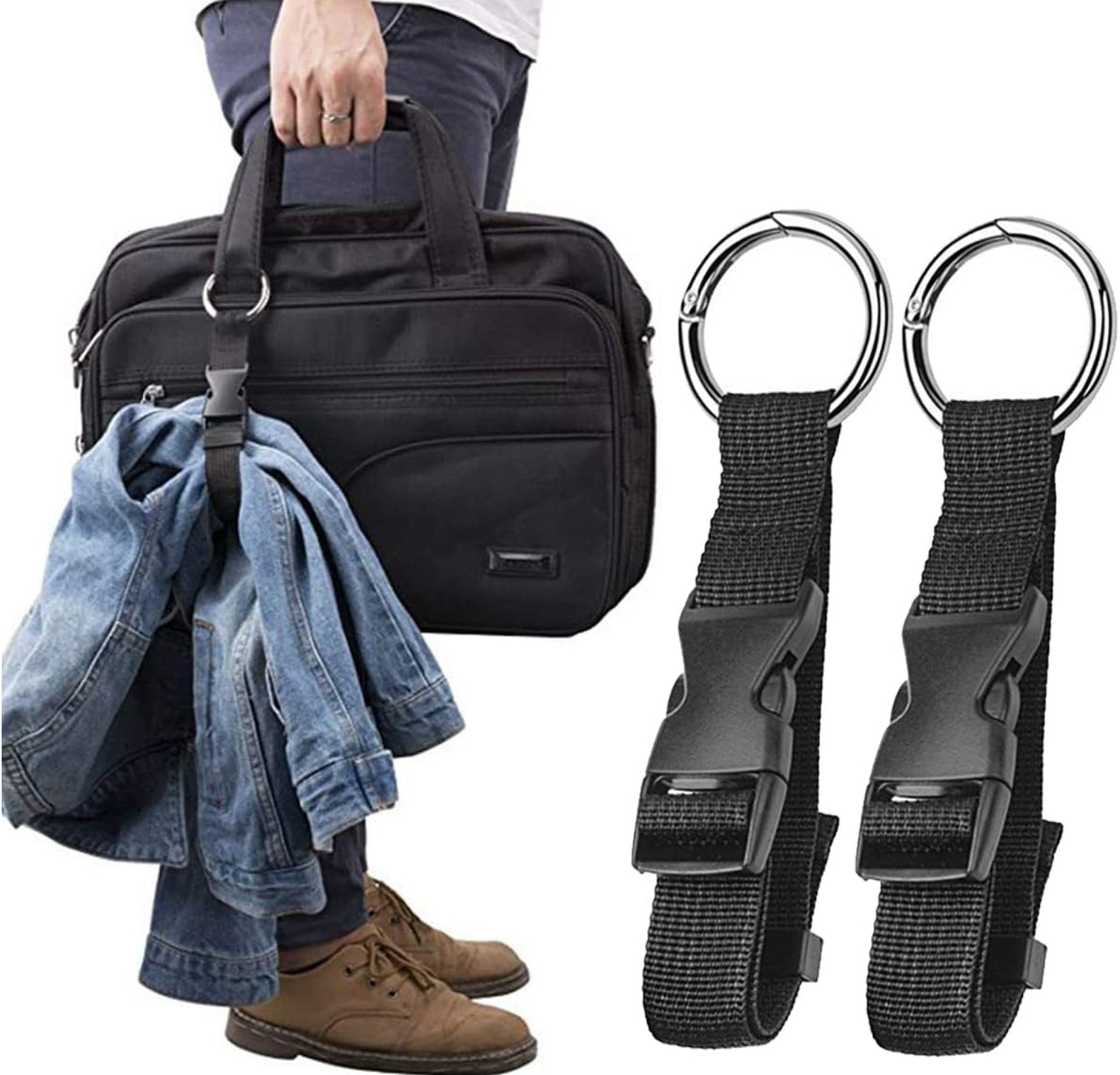 Clysburtuony 2 pcs Luggage Straps with Ring Hooks and Buckle Premium Accessory Connecting for Travel Bag Closure Luggage Accessories (Bag Hook) Clysburtuony 2 pcs Luggage Straps with Ring Hooks and Buckle Premium Accessory Connecting for Travel Bag Closure Luggage Accessories (Bag Hook)