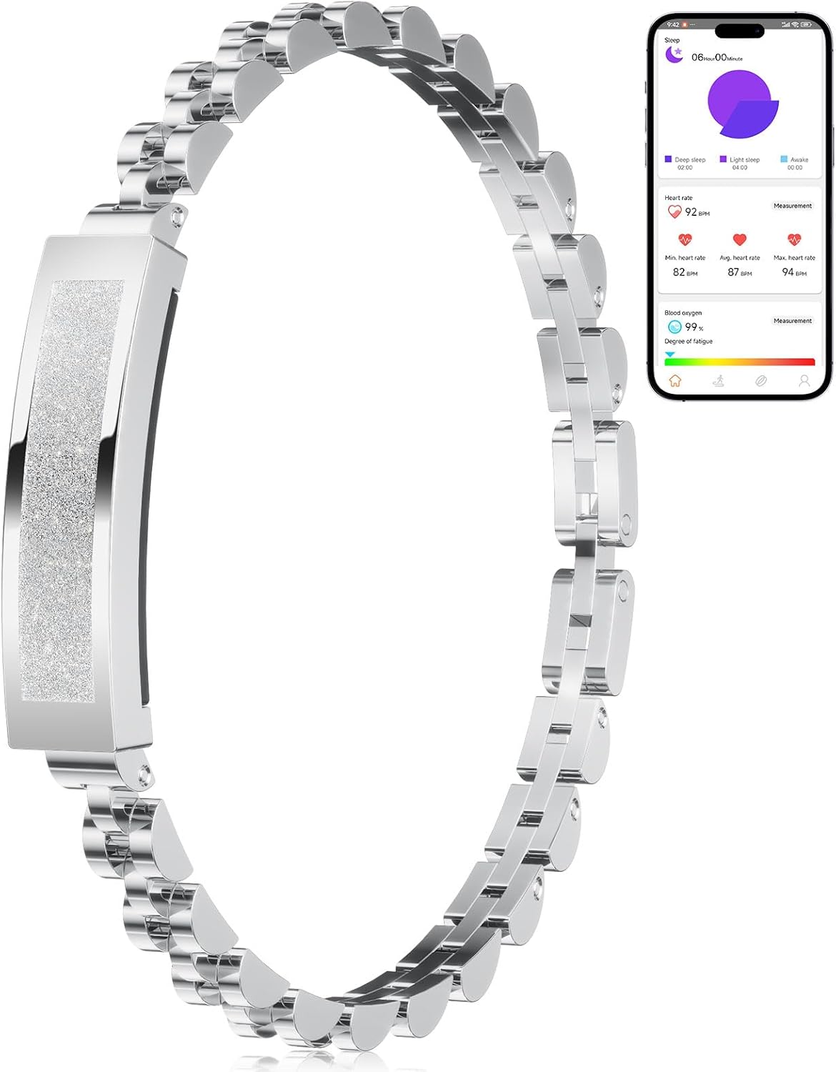 SIEMORL Women’s Smart Bracelet – Heart Rate/SpO2/Sleep/Period Tracker,Fitness Activity Tracker with Multiple Sports Modes, IP68 Waterproof,Slim Design for Women,Compatible with Android & iOS SIEMORL Women’s Smart Bracelet – Heart Rate/SpO2/Sleep/Period Tracker,Fitness Activity Tracker with Multiple Sports Modes, IP68 Waterproof,Slim Design for Women,Compatible with Android & iOS