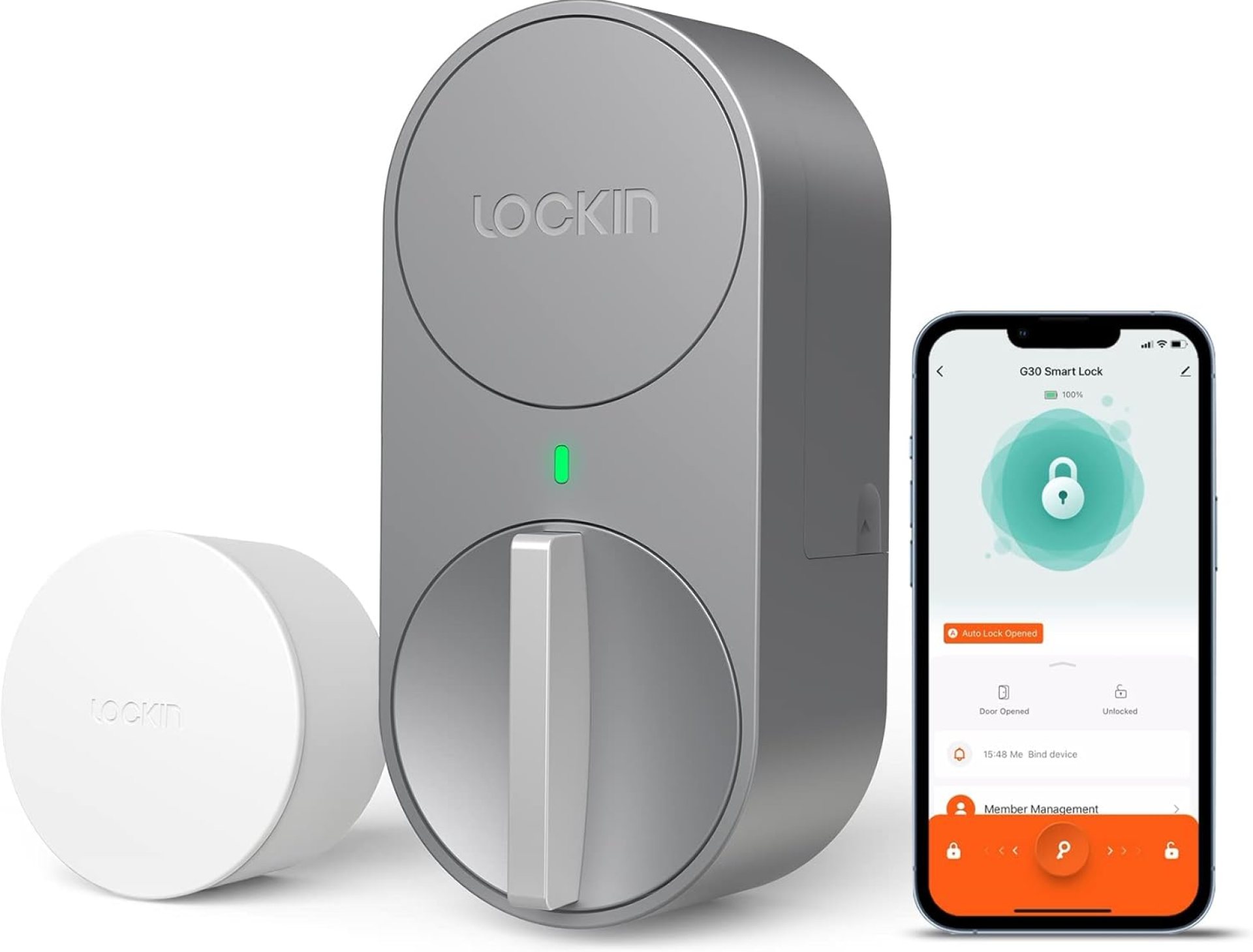 Lockin Smartes Türschloss G30, WLAN & App-Steuerung, Auto-Lock, Alexa- & Google-kompatibel, keyless Entry elektronisches türschloss, Grau Lockin Smartes Türschloss G30, WLAN & App-Steuerung, Auto-Lock, Alexa- & Google-kompatibel, keyless Entry elektronisches türschloss, Grau