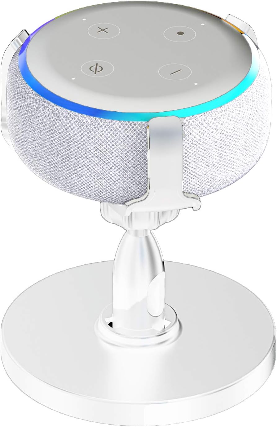 SoulQool Table Holder for Echo Dot 3rd Generation, 360°Adjustable Stand Bracket Mount for Smart Home Speaker, Ideal Sound Visibility Appearance, Clever Dot Accessories SoulQool Table Holder for Echo Dot 3rd Generation, 360°Adjustable Stand Bracket Mount for Smart Home Speaker, Ideal Sound Visibility Appearance, Clever Dot Accessories
