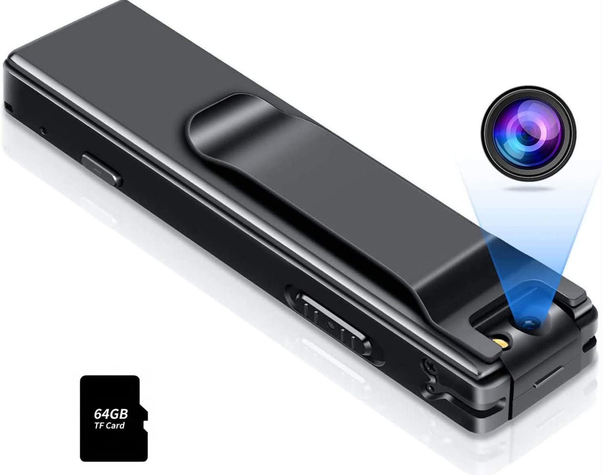 SRIKEKL 1080P Body Mounted Camera with Audio/Fill lights, Mini Wearable Video Recorder with Clip, Zinc alloy housing,for Home Office Security(With 64GB Card) SRIKEKL 1080P Body Mounted Camera with Audio/Fill lights, Mini Wearable Video Recorder with Clip, Zinc alloy housing,for Home Office Security(With 64GB Card)