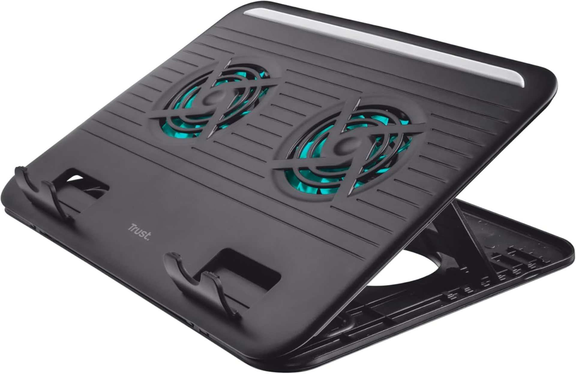 Trust Cyclone Laptop Stand 16″, 2 Fans Cooling Pad, Riser with USB Fan and Adjustable Height, 8 Levels, Ventilated Holder for Notebook, Macbook, Dell, HP, Lenovo, Acer, Asus – Black Trust Cyclone Laptop Stand 16″, 2 Fans Cooling Pad, Riser with USB Fan and Adjustable Height, 8 Levels, Ventilated Holder for Notebook, Macbook, Dell, HP, Lenovo, Acer, Asus – Black