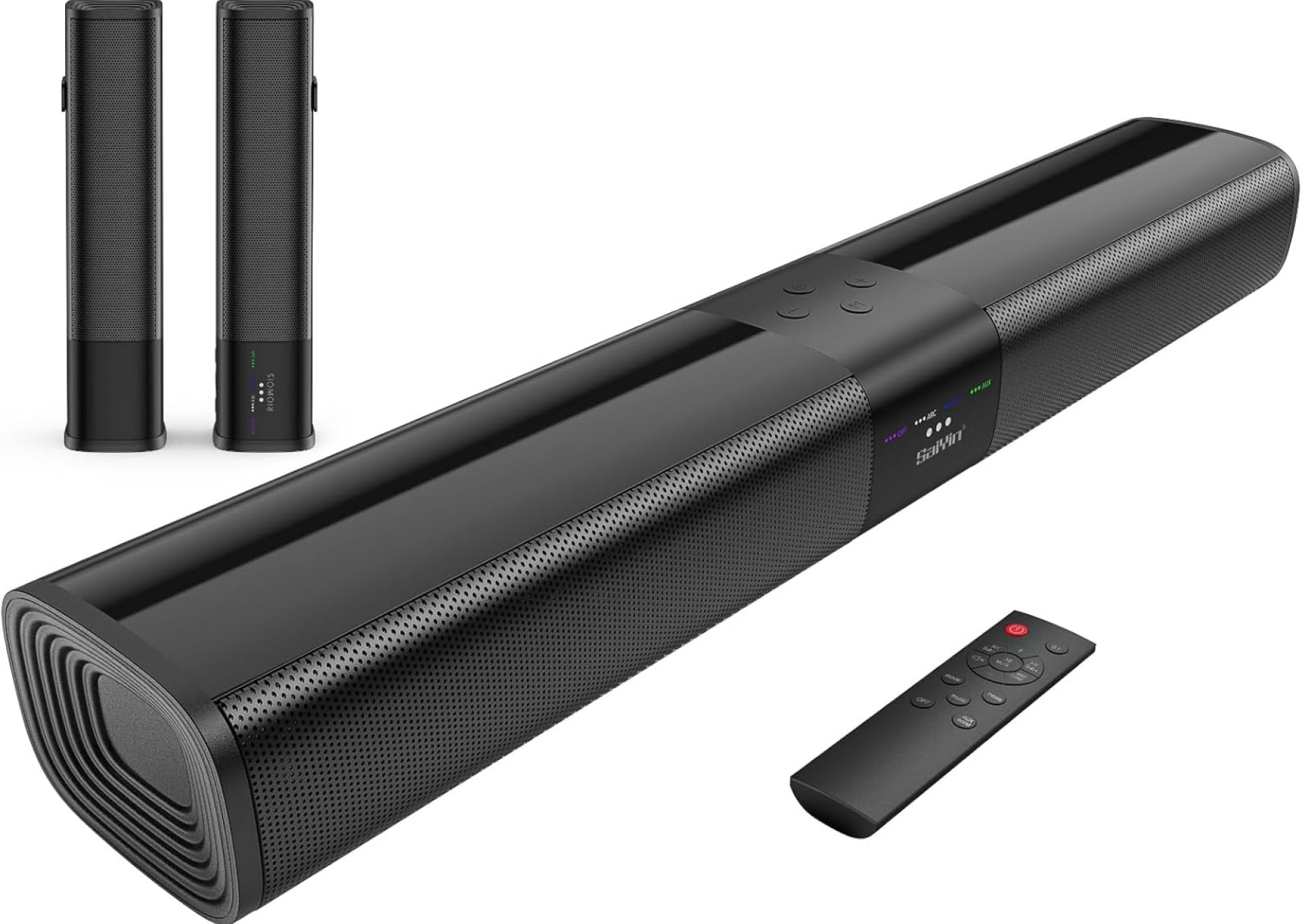Sound Bar for Smart TV, 2 in 1 Detachable Home Audio Soundbar Speaker,20” Sound Bar for TV with Optical/AUX/HDMI-ARC/Bluetooth Connection for PC/Gaming/Projectors, Wall Mountable Sound Bar for Smart TV, 2 in 1 Detachable Home Audio Soundbar Speaker,20” Sound Bar for TV with Optical/AUX/HDMI-ARC/Bluetooth Connection for PC/Gaming/Projectors, Wall Mountable