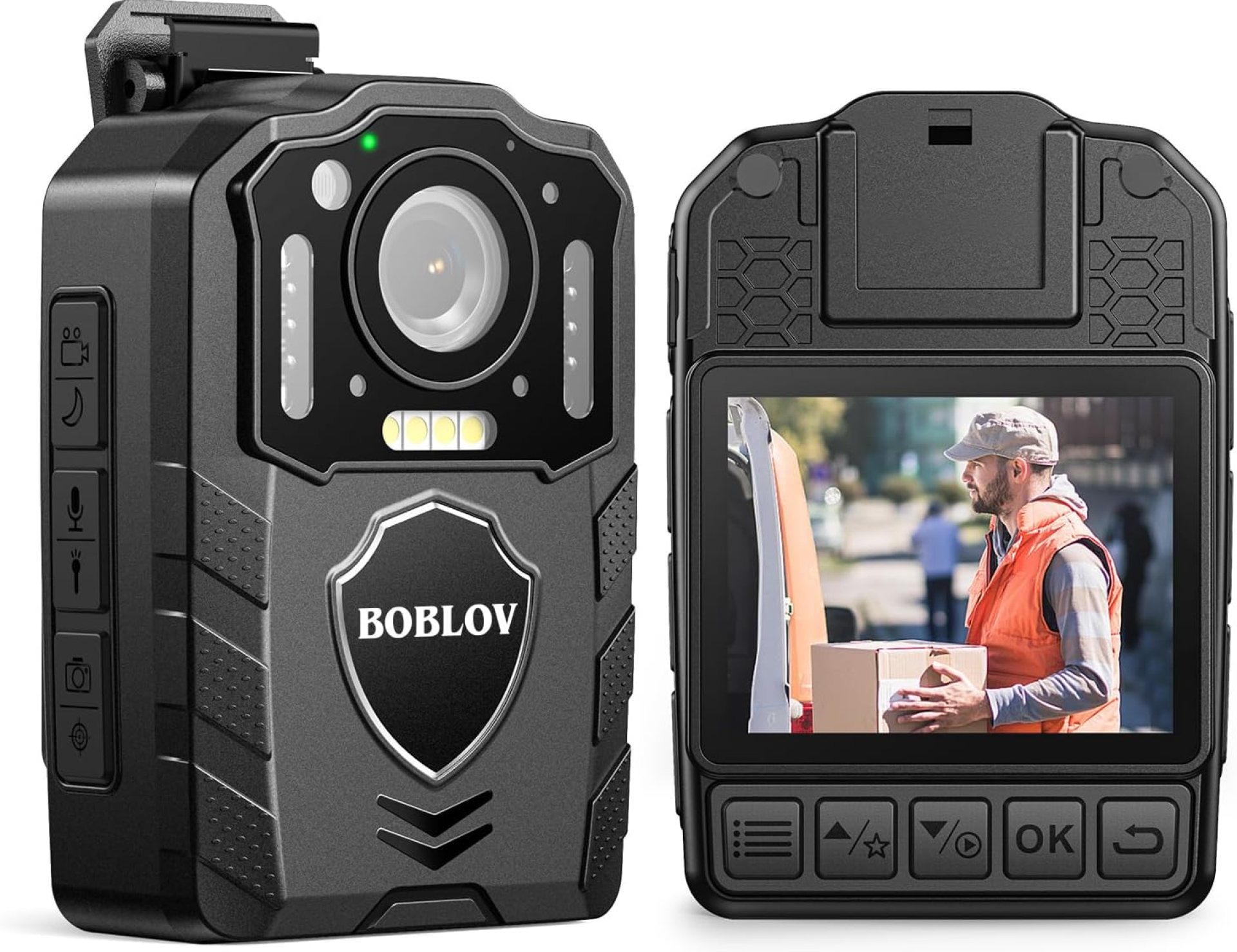BOBLOV KJ25 Body Camera, Built-in 3000mAh Large Battery for 13 Hours Video Shooting 1080P Body Cam with Audio, Night Vision Body Worn Camera with Pre/Post-Recording, for Law Enforcement BOBLOV KJ25 Body Camera, Built-in 3000mAh Large Battery for 13 Hours Video Shooting 1080P Body Cam with Audio, Night Vision Body Worn Camera with Pre/Post-Recording, for Law Enforcement