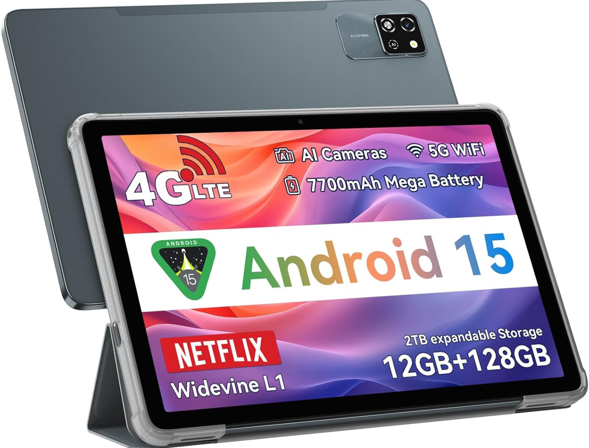Blackview Tab60Pro Android 15 Tablet 10 Inch, 12GB+128GB(TF 2TB) 5G Wi-Fi + 4G Cellular Tablet T606 Octa-Core Processor, 7700mAh 5MP+8MP AI Camera, GPS, Widevine L1, BT5.0 Face ID, with Case Blackview Tab60Pro Android 15 Tablet 10 Inch, 12GB+128GB(TF 2TB) 5G Wi-Fi + 4G Cellular Tablet T606 Octa-Core Processor, 7700mAh 5MP+8MP AI Camera, GPS, Widevine L1, BT5.0 Face ID, with Case