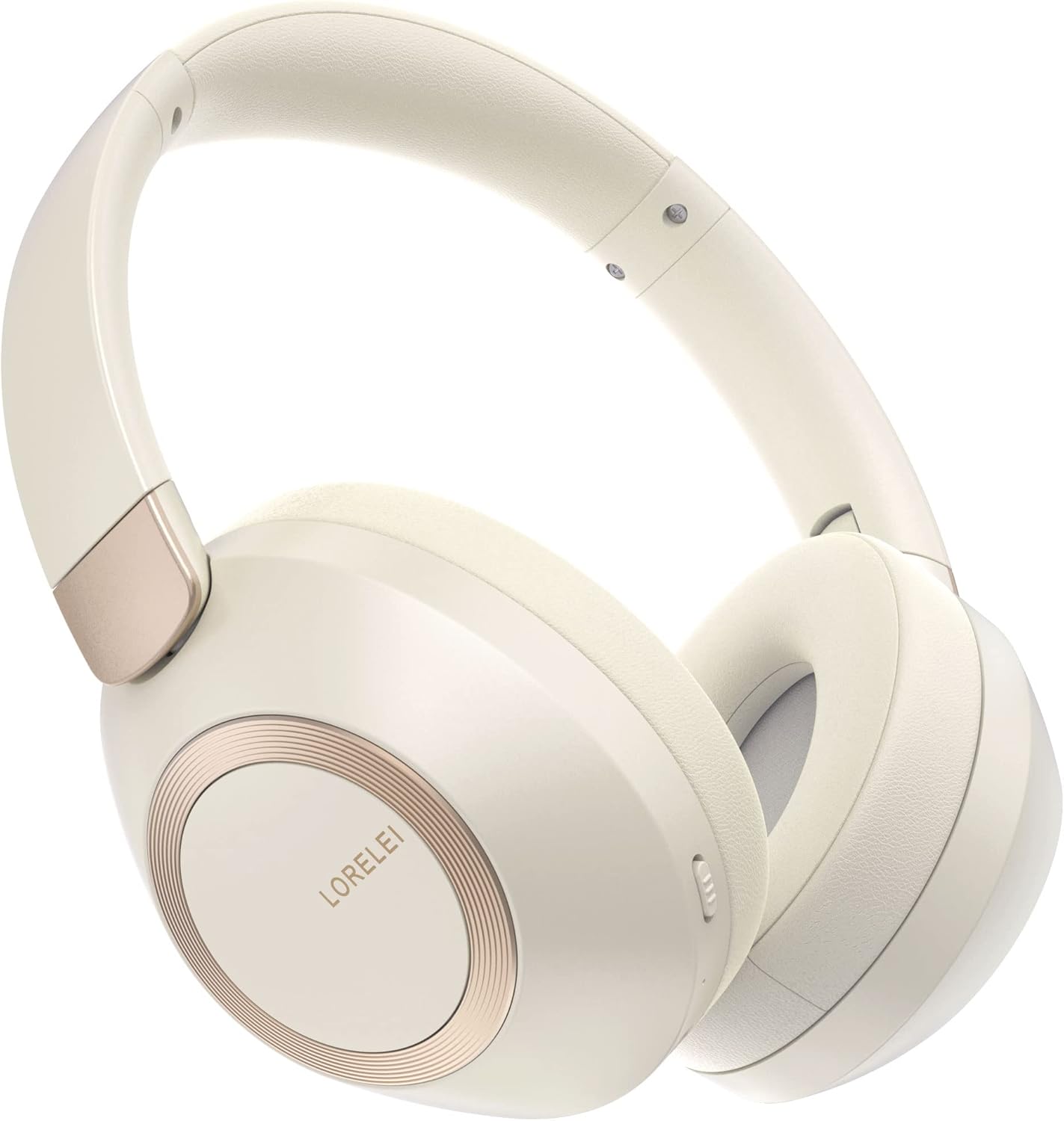 LORELEI B-C6 Wireless Over-Ear Headphones, 50H Playtime Foldable Lightweight Bluetooth Headsets, Deep Bass, Built-in Microphone, Memory Foam Earmuffs for Travel, Office (Beige White) LORELEI B-C6 Wireless Over-Ear Headphones, 50H Playtime Foldable Lightweight Bluetooth Headsets, Deep Bass, Built-in Microphone, Memory Foam Earmuffs for Travel, Office (Beige White)
