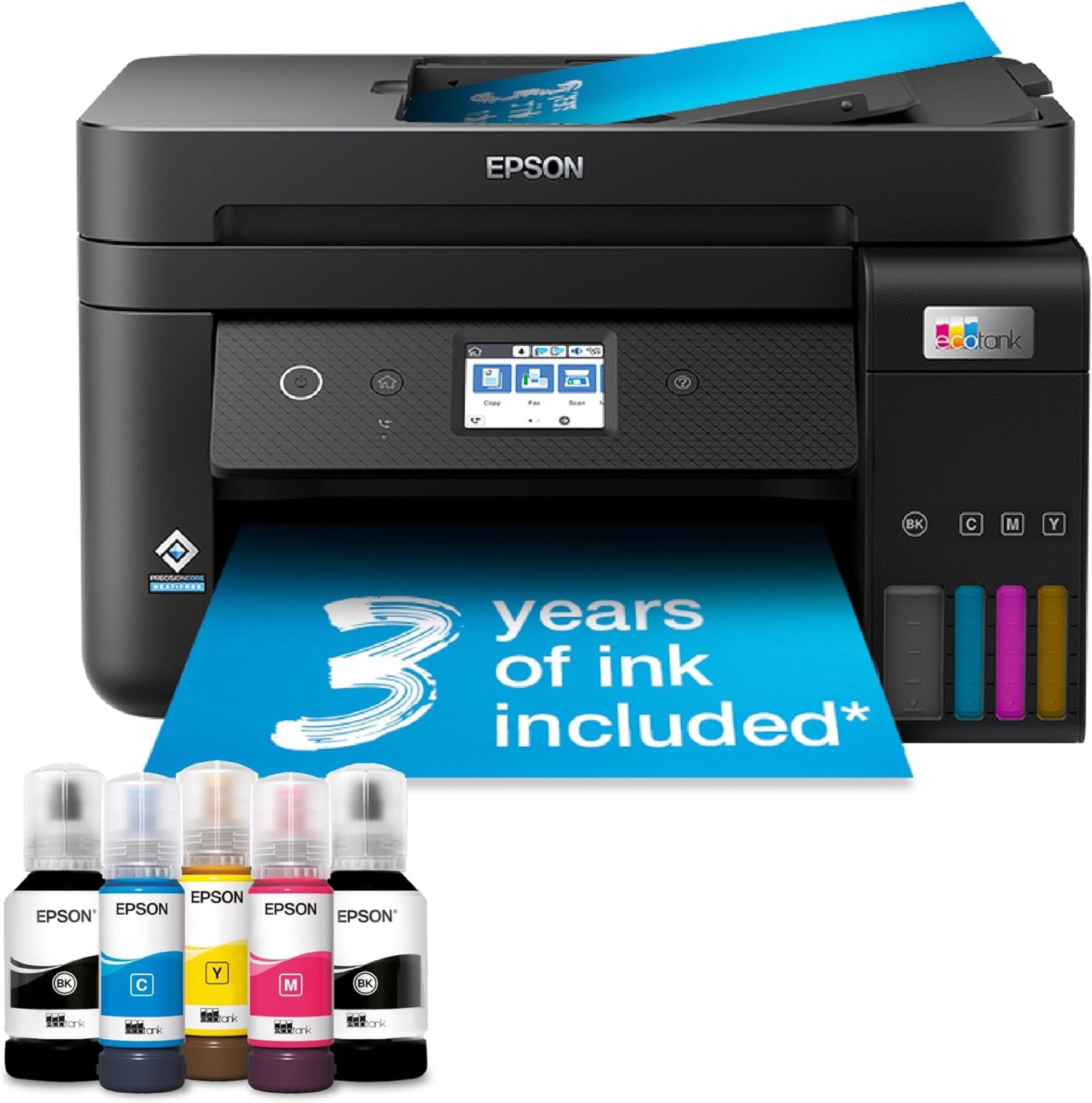 Epson EcoTank ET-4850 A4 Multifunction Air Print Wi-Fi Ink Tank Printer with Duplex and ADF, Up To 3 Years Of Ink Included Epson EcoTank ET-4850 A4 Multifunction Air Print Wi-Fi Ink Tank Printer with Duplex and ADF, Up To 3 Years Of Ink Included