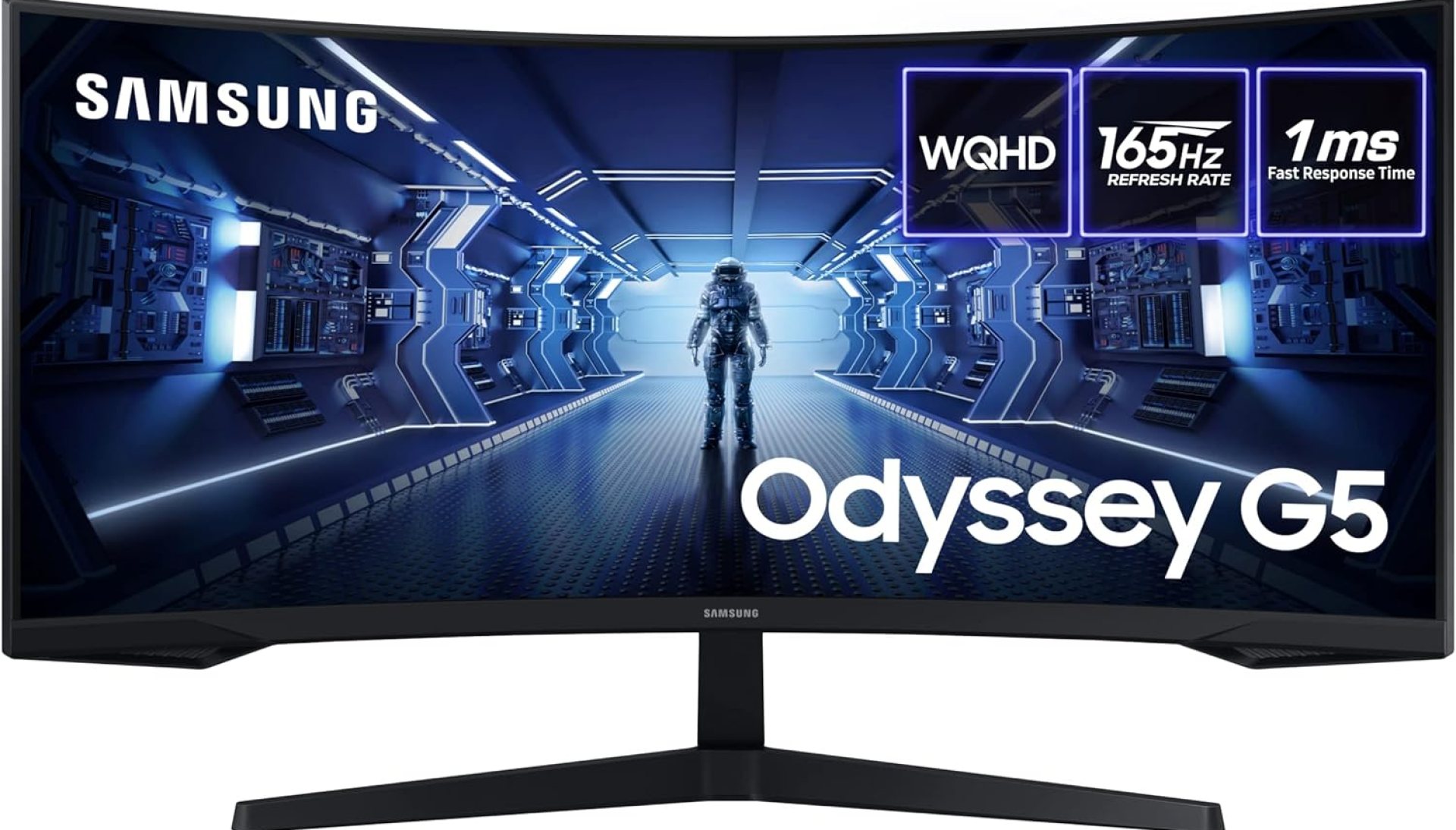 Samsung Odyssey G5 LC34G55TWWRXXU 34″ 1000R Curved Gaming Monitor – 165Hz, 1ms, 1440p WQHD, Freesync Premium, HDR10, HDMI, Displayport Samsung Odyssey G5 LC34G55TWWRXXU 34″ 1000R Curved Gaming Monitor – 165Hz, 1ms, 1440p WQHD, Freesync Premium, HDR10, HDMI, Displayport