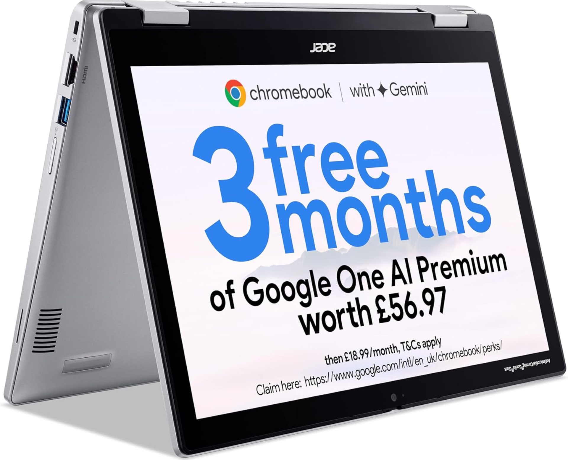 Acer Chromebook Spin 312 CP312-1H Convertible Laptop – Intel N100, 4GB, 64GB eMMC, Integrated Graphics, 12.2″ WUXGA Touchscreen, Google Chrome OS, Silver Acer Chromebook Spin 312 CP312-1H Convertible Laptop – Intel N100, 4GB, 64GB eMMC, Integrated Graphics, 12.2″ WUXGA Touchscreen, Google Chrome OS, Silver