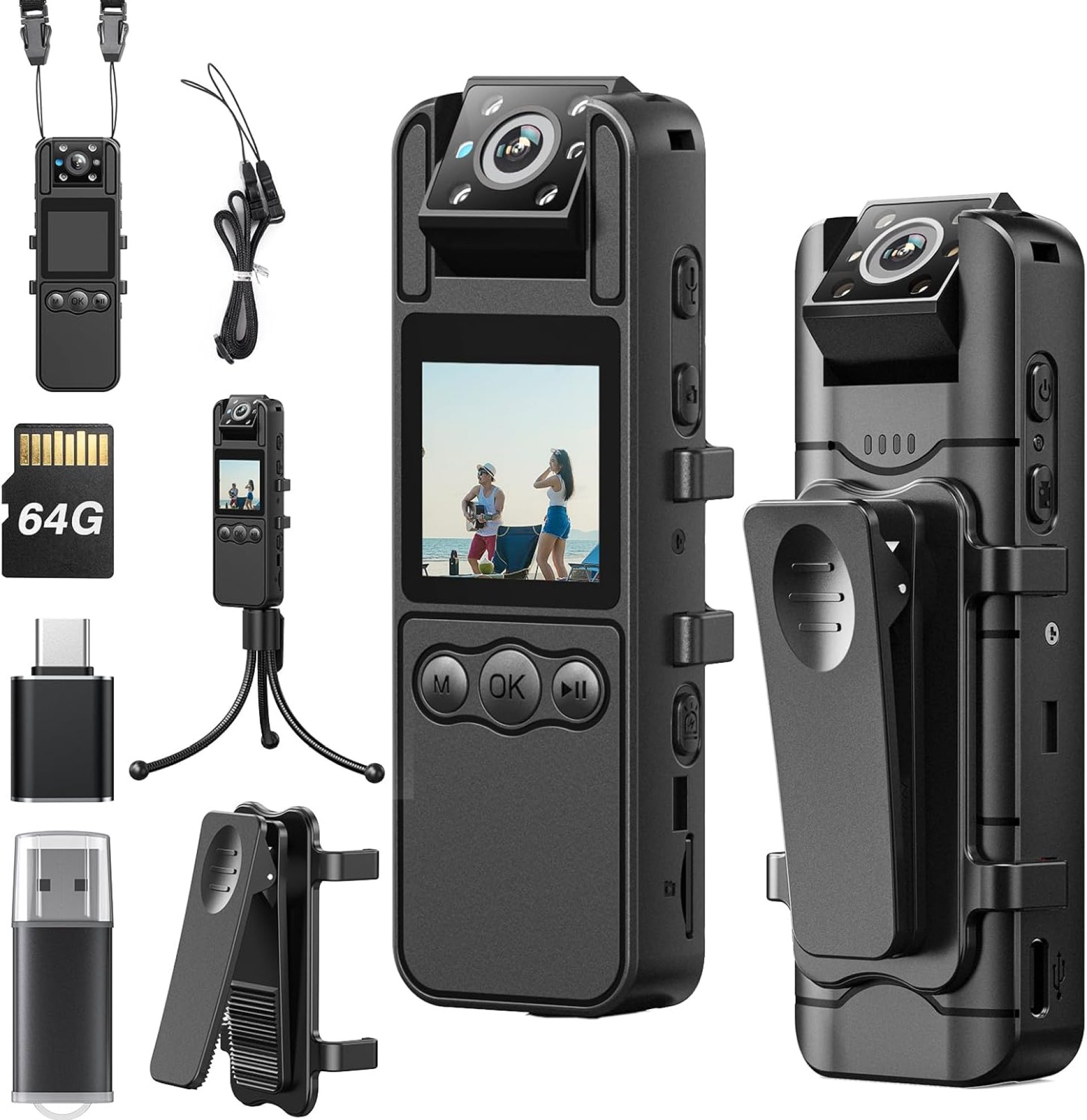 BOBLOV A26 Mini Body Camera 64GB with Rotation Lens, Tripod, 1080P Small Body Cams with Night Vision, 6 Hrs Video Recording, Personal Body Worn Camera for Service, Delivery Recording, Collect Evidence BOBLOV A26 Mini Body Camera 64GB with Rotation Lens, Tripod, 1080P Small Body Cams with Night Vision, 6 Hrs Video Recording, Personal Body Worn Camera for Service, Delivery Recording, Collect Evidence