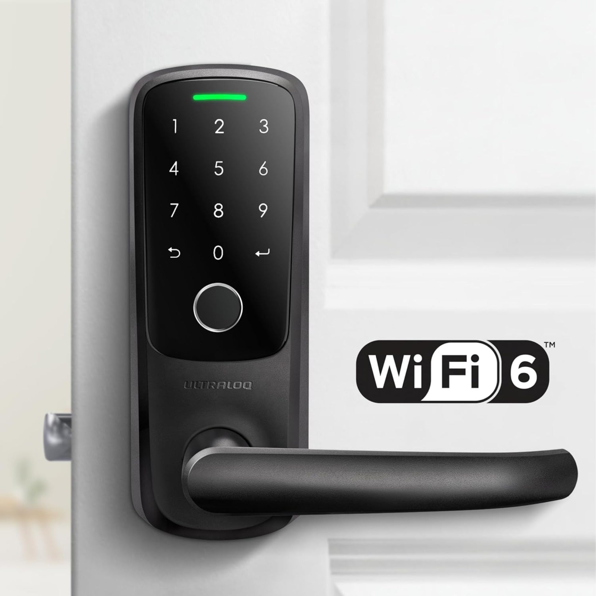 ULTRALOQ Latch 5, World’s First Integrated WiFi Smart Lock (Black) with Fingerprint ID, 5-in-1 Electronic Keyless Entry Handle with Bluetooth, Biometric Fingerprint and Touch Digital Keyboard ULTRALOQ Latch 5, World’s First Integrated WiFi Smart Lock (Black) with Fingerprint ID, 5-in-1 Electronic Keyless Entry Handle with Bluetooth, Biometric Fingerprint and Touch Digital Keyboard