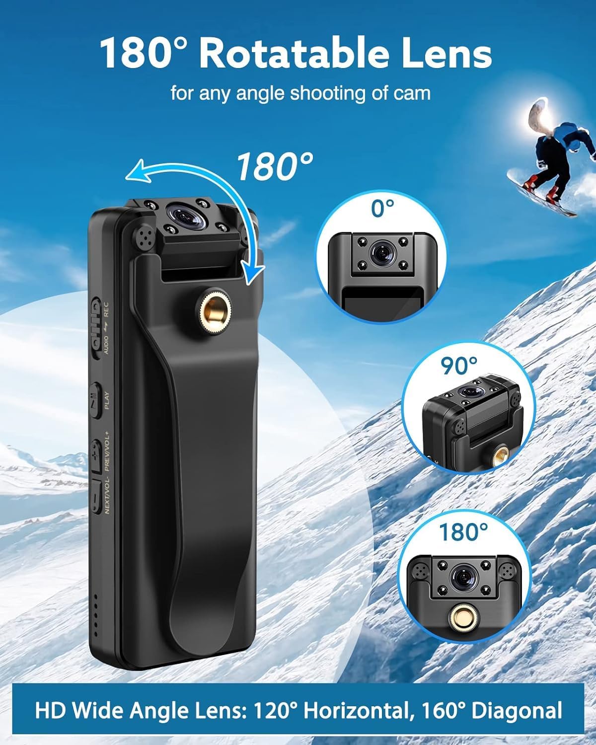 BOBLOV A22 128GB Body Camera, 2200mAh Battery Bodycam with Night Vision, 11 Hours Recording for Outdoors Sports, Proof, with 1/4″ Screw Hole for Helmet Installation BOBLOV A22 128GB Body Camera, 2200mAh Battery Bodycam with Night Vision, 11 Hours Recording for Outdoors Sports, Proof, with 1/4″ Screw Hole for Helmet Installation