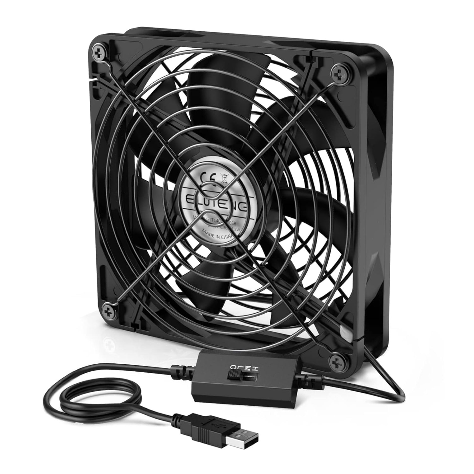 ELUTENG 140mm USB Fan with 3 Speed 5V Powered Case Fan 1500PRM Portable Cooling Fan Suitable for Tablet TV Receiver Router DVR Play Station Xbox Computer and More ELUTENG 140mm USB Fan with 3 Speed 5V Powered Case Fan 1500PRM Portable Cooling Fan Suitable for Tablet TV Receiver Router DVR Play Station Xbox Computer and More