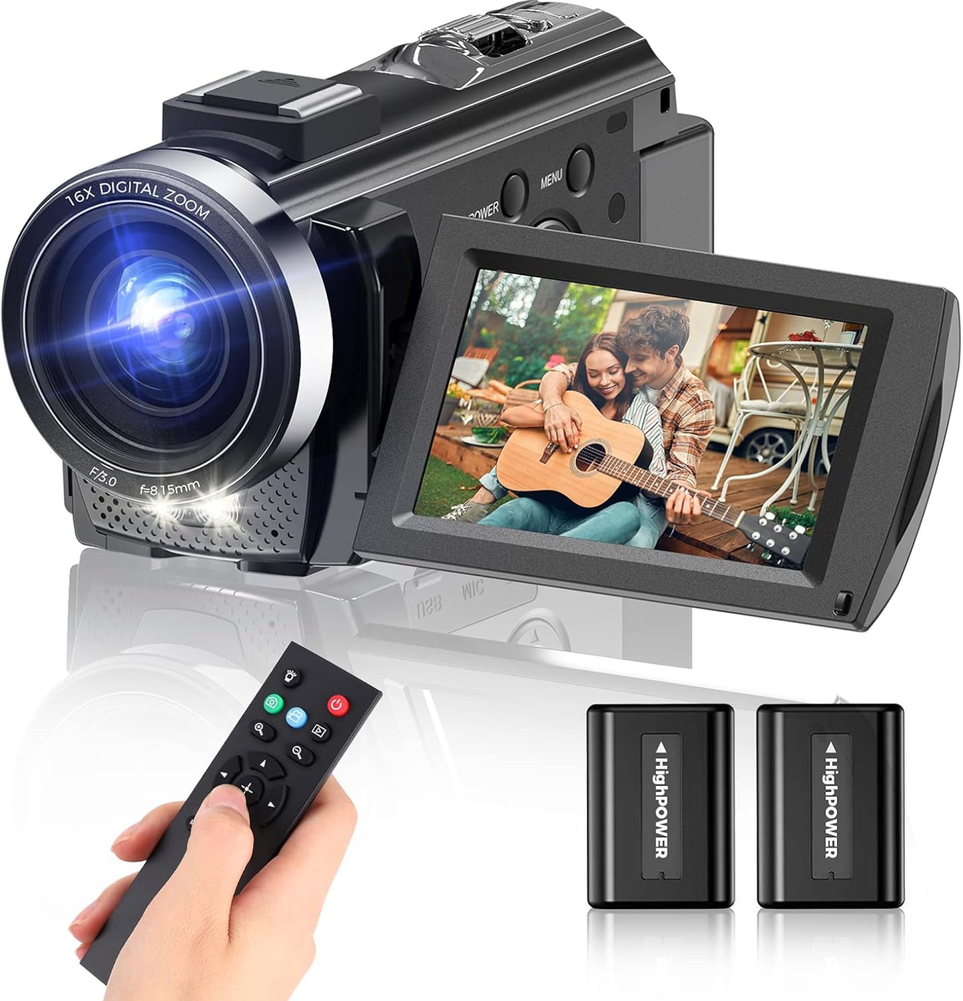 Sunscien Video Camera Camcorder, Full HD 1080P Digital YouTube Vlogging Camera Recorder,Video Camera 30FPS 3.0 Inch LCD 270 Rotatable Degrees IPS Screen with Remote Control 2 Batteries Sunscien Video Camera Camcorder, Full HD 1080P Digital YouTube Vlogging Camera Recorder,Video Camera 30FPS 3.0 Inch LCD 270 Rotatable Degrees IPS Screen with Remote Control 2 Batteries