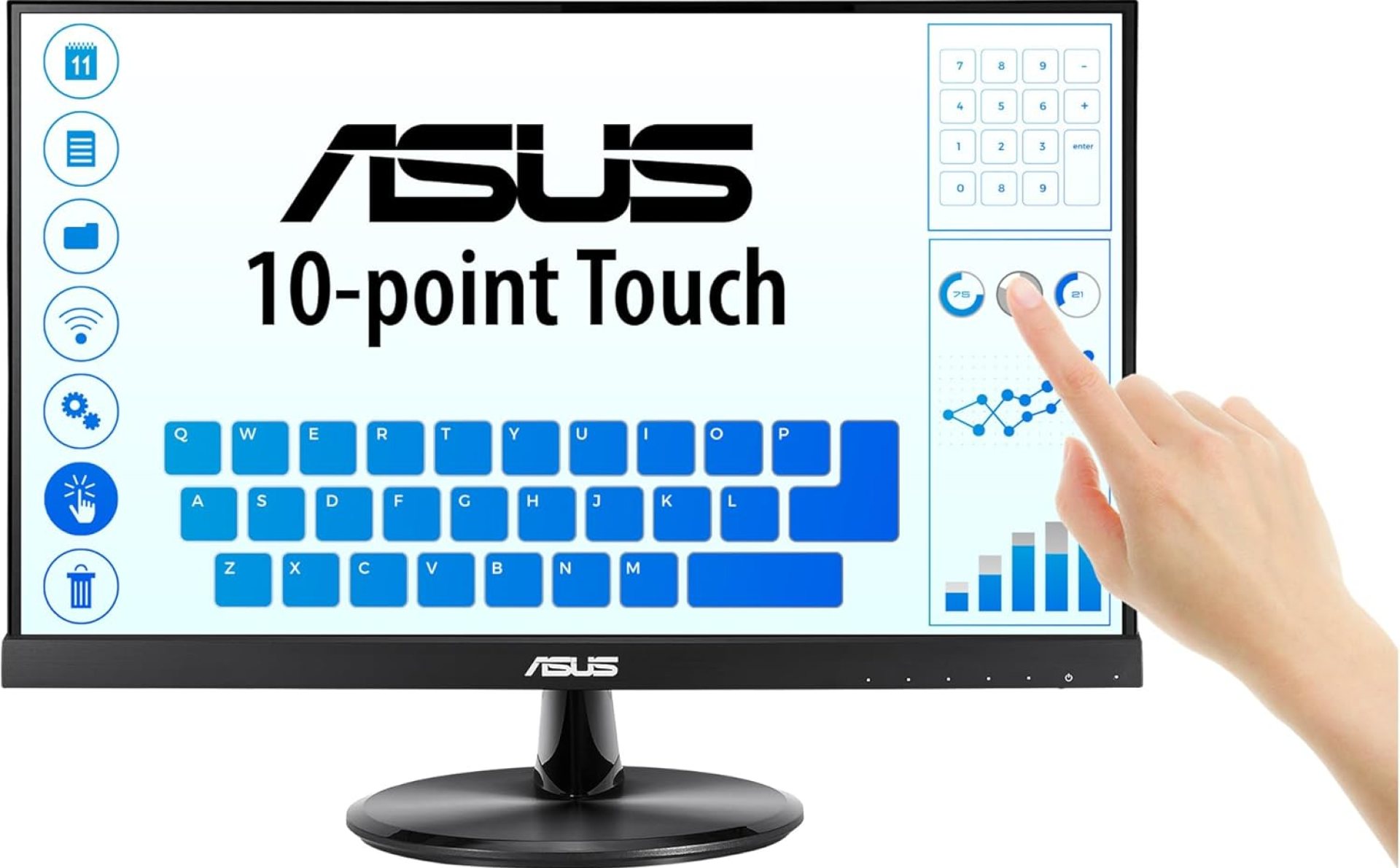 ASUS VT229H 21.5 Inch Monitor, FHD(1920×1080), IPS, 10-point Touch Monitor, HDMI, Flicker free, Low Blue Light, TUV certified ASUS VT229H 21.5 Inch Monitor, FHD(1920×1080), IPS, 10-point Touch Monitor, HDMI, Flicker free, Low Blue Light, TUV certified