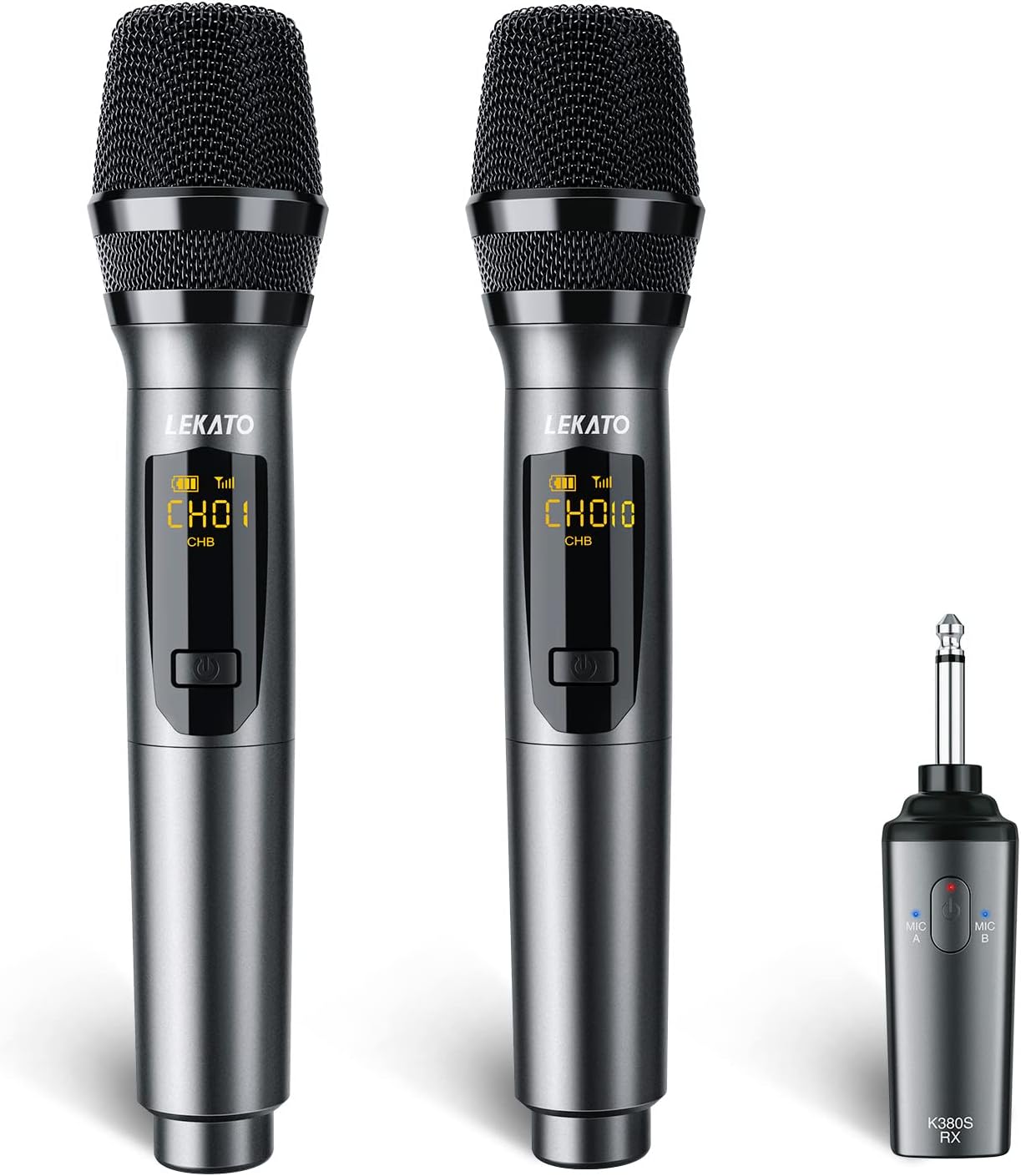 LEKATO 2.4GHz Wireless Microphones, Metal Singing Microphone,Rechargeable Dual Handheld Cordless Mic Up to 30 Hours Runtime,Karaoke Mic Set for Singing,Speech, Church, Party, Home KTV, DJ,Wedding LEKATO 2.4GHz Wireless Microphones, Metal Singing Microphone,Rechargeable Dual Handheld Cordless Mic Up to 30 Hours Runtime,Karaoke Mic Set for Singing,Speech, Church, Party, Home KTV, DJ,Wedding