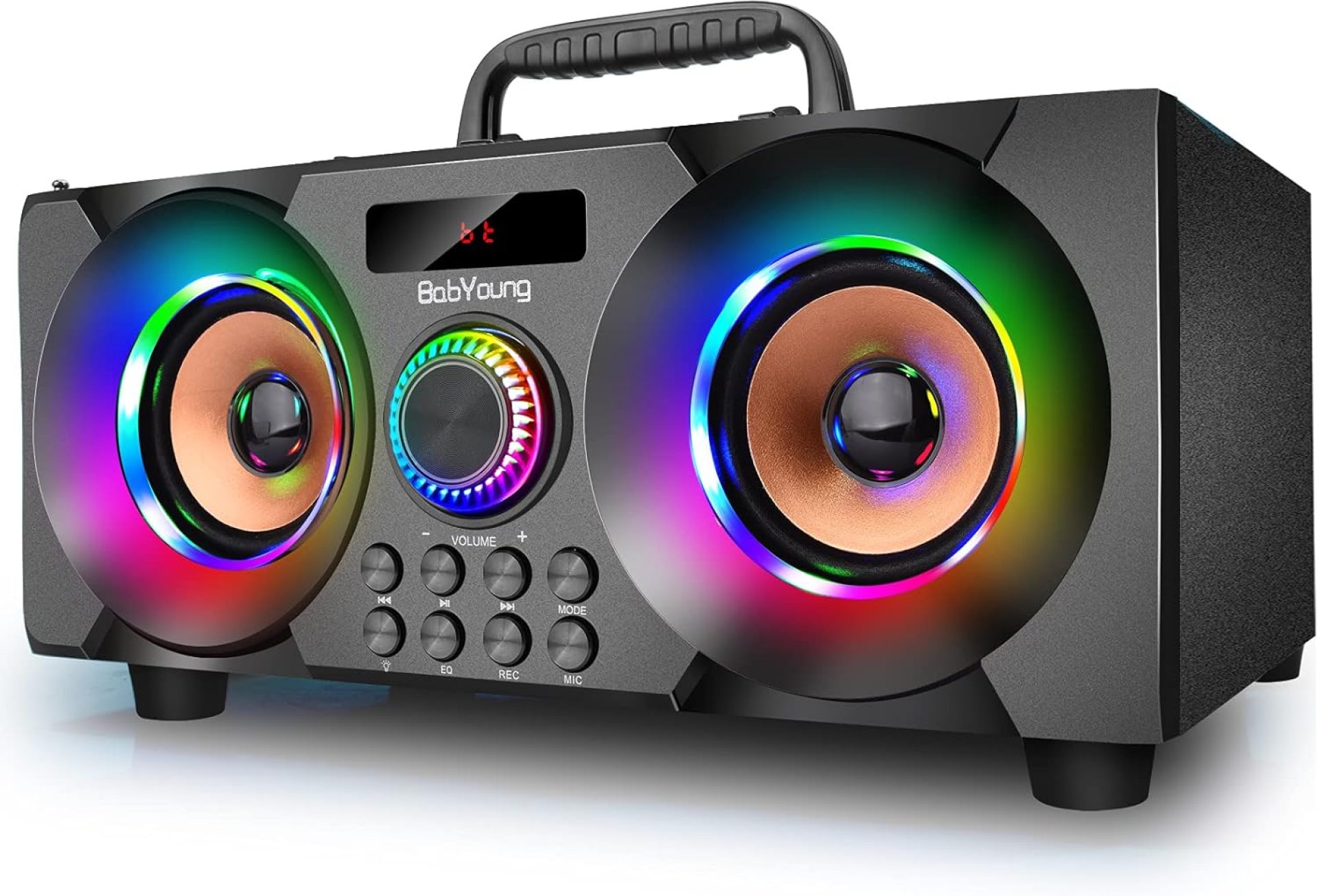 60W(80W Peak) Portable Bluetooth Speaker with Subwoofer Heavy Bass, Wireless Speakers Bluetooth 5.0, Support FM Radio, MP3 Player, EQ,LED Colorful Lights, Loud Stereo Speaker for Home, Party, Outdoor 60W(80W Peak) Portable Bluetooth Speaker with Subwoofer Heavy Bass, Wireless Speakers Bluetooth 5.0, Support FM Radio, MP3 Player, EQ,LED Colorful Lights, Loud Stereo Speaker for Home, Party, Outdoor