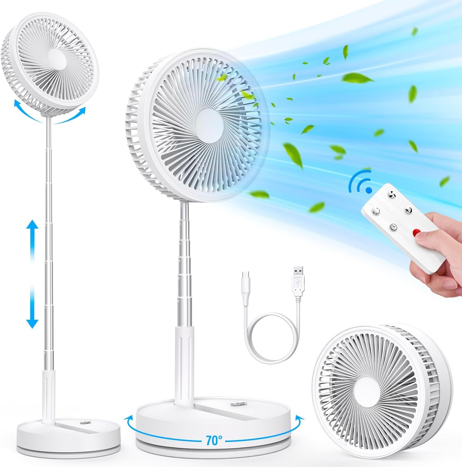 LBSTP Portable Standing Fan with Remote Control, 9 Inch Foldable Pedestal Fans, 7200mAh Rechargeable Battery USB Powered Floor Fan, Height Adjustable, 4 Speeds, Quiet Camping Desk for Bedroom LBSTP Portable Standing Fan with Remote Control, 9 Inch Foldable Pedestal Fans, 7200mAh Rechargeable Battery USB Powered Floor Fan, Height Adjustable, 4 Speeds, Quiet Camping Desk for Bedroom