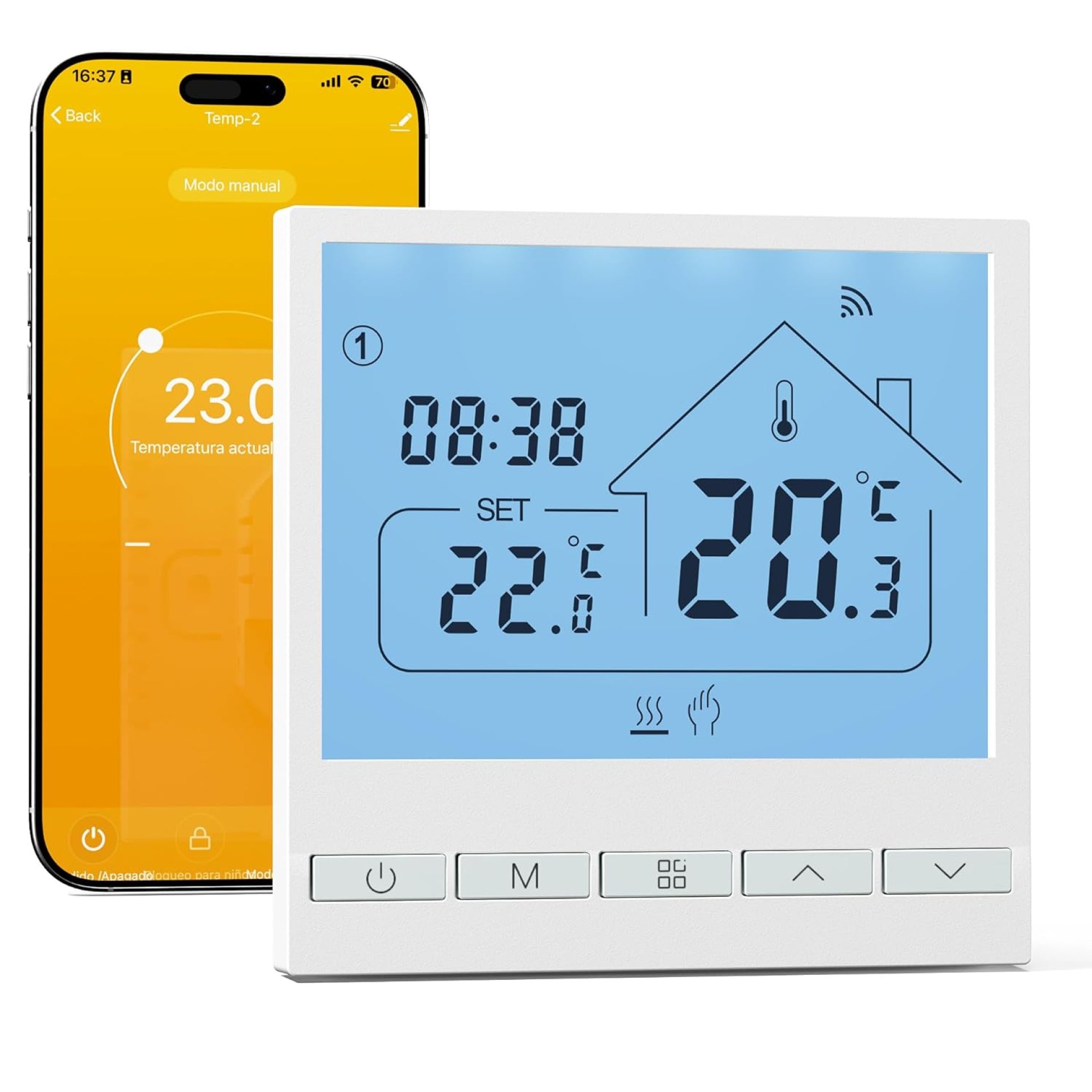 Beok Smart Wireless Thermostat Room Thermostats WiFi Wall Thermostats for Gas Boiler Central Heating Remote Control/Voice Control Compatible Tuya App, Alexa, Google Assistant 3A TOL47WIFI Beok Smart Wireless Thermostat Room Thermostats WiFi Wall Thermostats for Gas Boiler Central Heating Remote Control/Voice Control Compatible Tuya App, Alexa, Google Assistant 3A TOL47WIFI
