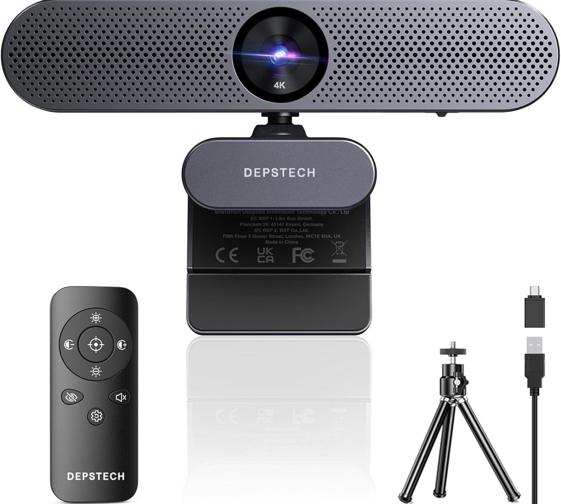DEPSTECH DW50 4K Webcam, Ultra HD Webcam for PC with Sony Sensor, Noise Canceling Dual Mics, Remote Control, Autofocus, Privacy Cover, Plug and Play USB Webcam for Laptop/Video Call/Teams/Skype/Zoom DEPSTECH DW50 4K Webcam, Ultra HD Webcam for PC with Sony Sensor, Noise Canceling Dual Mics, Remote Control, Autofocus, Privacy Cover, Plug and Play USB Webcam for Laptop/Video Call/Teams/Skype/Zoom