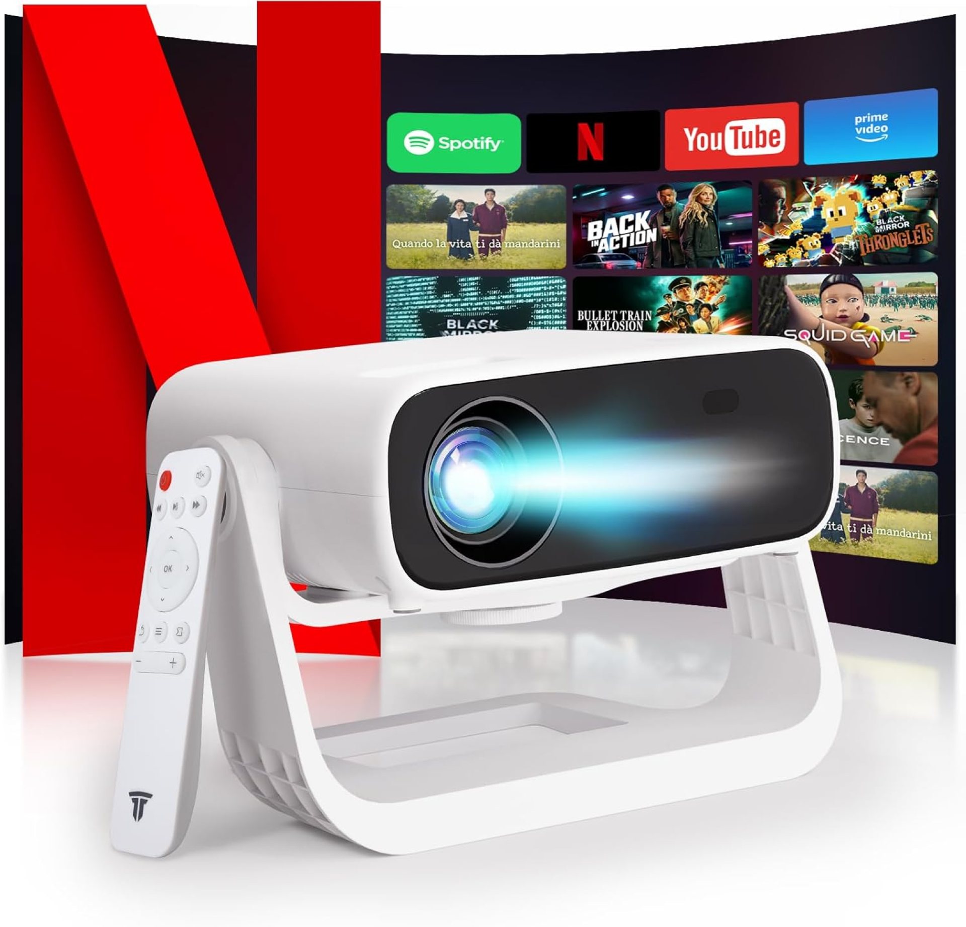 Wielio 2025 New Smart Projector Built-in Apps, Native 1080P 4K Supported, WiFi 6 & Bluetooth 5.2, Low Fan Noise ( Wielio 2025 New Smart Projector Built-in Apps, Native 1080P 4K Supported, WiFi 6 & Bluetooth 5.2, Low Fan Noise (