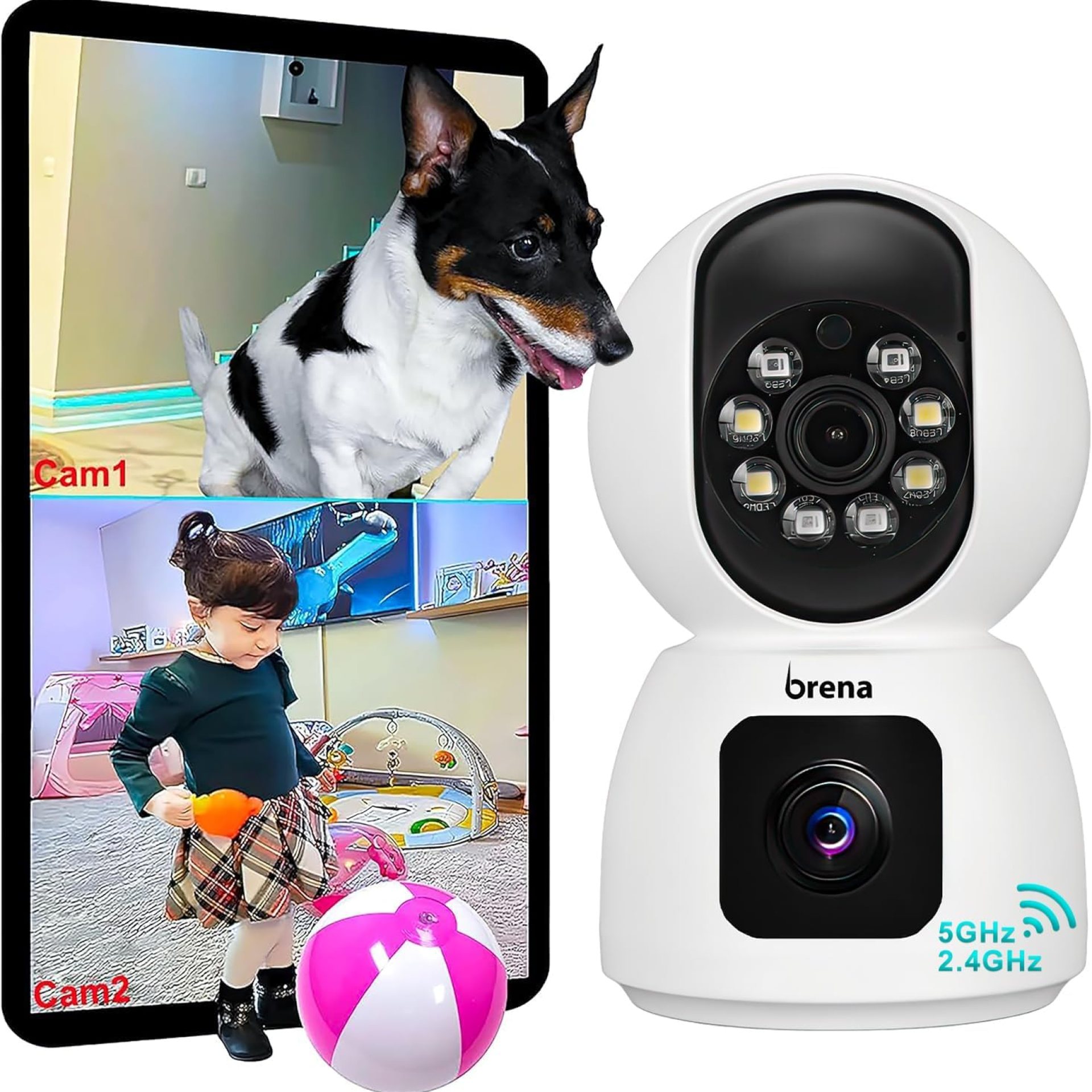 Dual Lens 2K 3MP Pet Camera with App, Security Camera, Home Baby Camera Monitor, Motion/Human Detection, 2 Way Audio, Colour Night Vision, PTZ 360°,Indoor Camera, (Works with 2.4GHz & 5GHz Connection) Dual Lens 2K 3MP Pet Camera with App, Security Camera, Home Baby Camera Monitor, Motion/Human Detection, 2 Way Audio, Colour Night Vision, PTZ 360°,Indoor Camera, (Works with 2.4GHz & 5GHz Connection)