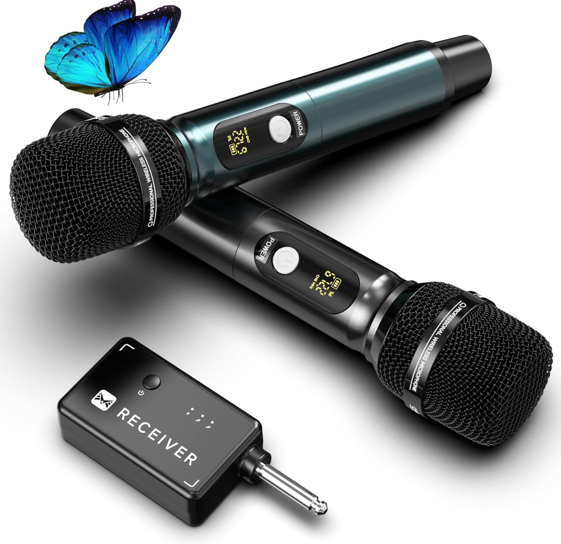 Wireless Microphones, Professional UHF Dual Wireless Microphone with 240 ft Effective Range, 3ms Transmission Rate, Studio Grade Sound Pick Up Mic Head, Metal Body, Microphone Wireless for Singing Wireless Microphones, Professional UHF Dual Wireless Microphone with 240 ft Effective Range, 3ms Transmission Rate, Studio Grade Sound Pick Up Mic Head, Metal Body, Microphone Wireless for Singing