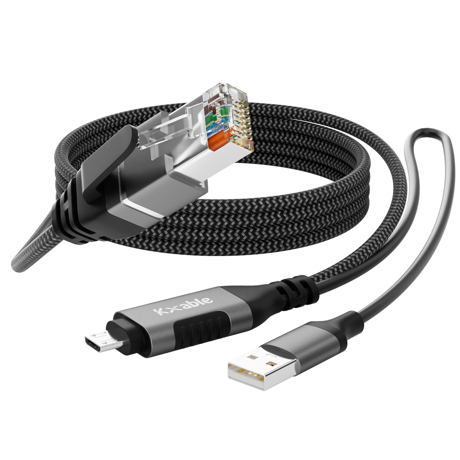 Ethernet Cable for Fire TV Stick – 6 FT Micro USB to RJ45 Adapter with USB-A Power Cord, Compatible with Streaming Stick, Chromecast, Google Home Mini, LAN, Network, Nylon Braided Ethernet Cable for Fire TV Stick – 6 FT Micro USB to RJ45 Adapter with USB-A Power Cord, Compatible with Streaming Stick, Chromecast, Google Home Mini, LAN, Network, Nylon Braided
