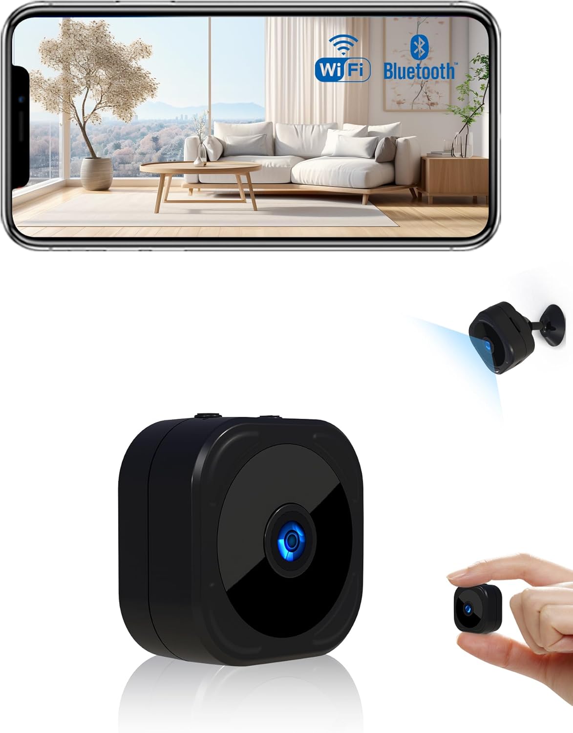AOBOCAM Mini Spy Hidden Camera 1080P HD Wireless WiFi Indoor Security Camera with Night Vision, Motion Detection, Wide Angle, APP Control (black 1) (black 2) AOBOCAM Mini Spy Hidden Camera 1080P HD Wireless WiFi Indoor Security Camera with Night Vision, Motion Detection, Wide Angle, APP Control (black 1) (black 2)