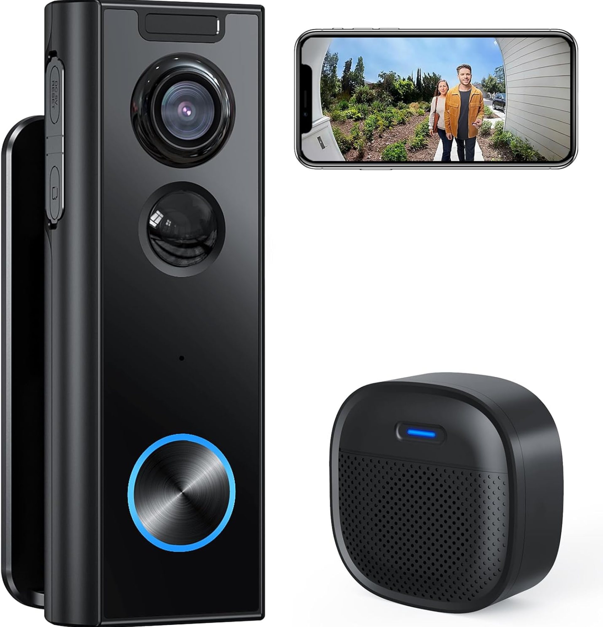 XTU Wireless Video Doorbell No Subscription-2K HD Security Doorbell Camera Wireless-Local/Cloud Storage with Multi-angle Bracket, 2.4GHz Wi-Fi, Works with Alexa and Google Home XTU Wireless Video Doorbell No Subscription-2K HD Security Doorbell Camera Wireless-Local/Cloud Storage with Multi-angle Bracket, 2.4GHz Wi-Fi, Works with Alexa and Google Home