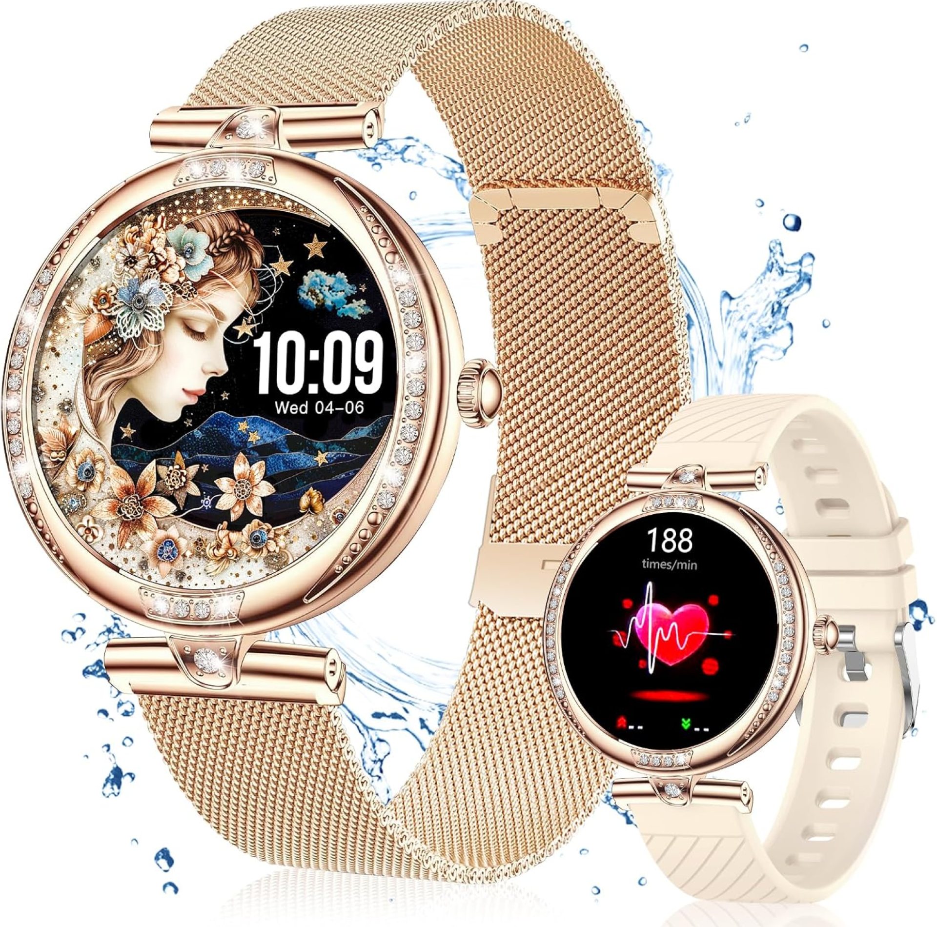 Vicloon Smart Watches for Women, 1.19″ Women’s Fashion Smartwatches Answer/Make Call, Waterproof Smartwatch with 2 Straps, Fitness Watch with Blood Pressure/Oxygen/Heart Rate Monitor for Android iOS Vicloon Smart Watches for Women, 1.19″ Women’s Fashion Smartwatches Answer/Make Call, Waterproof Smartwatch with 2 Straps, Fitness Watch with Blood Pressure/Oxygen/Heart Rate Monitor for Android iOS