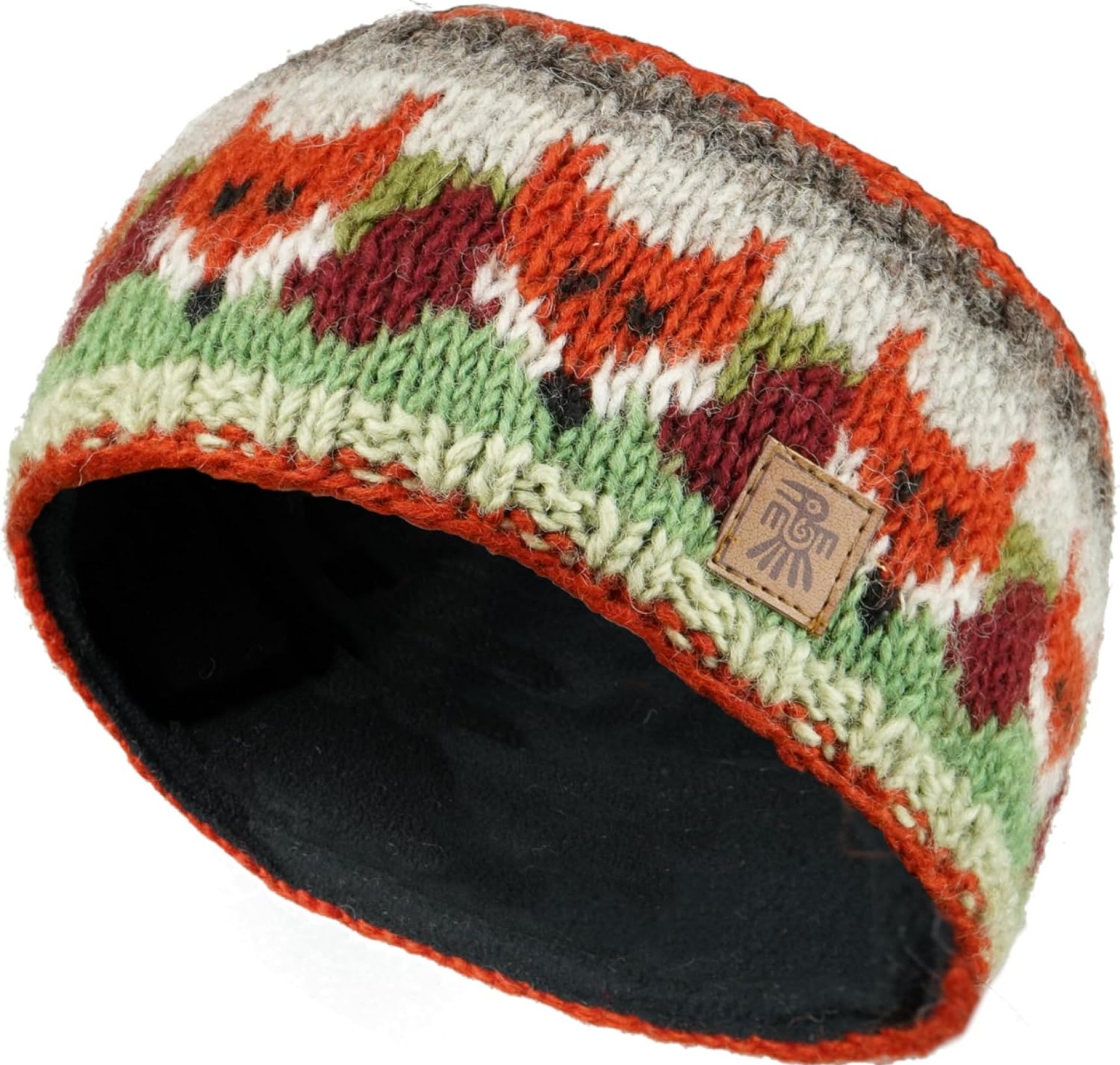 Pachamama Women Wool Ear Warmer Headband Fleece Lined Handknitted Fox Multicoloured One-Size Handmade Fair Trade Pachamama Women Wool Ear Warmer Headband Fleece Lined Handknitted Fox Multicoloured One-Size Handmade Fair Trade