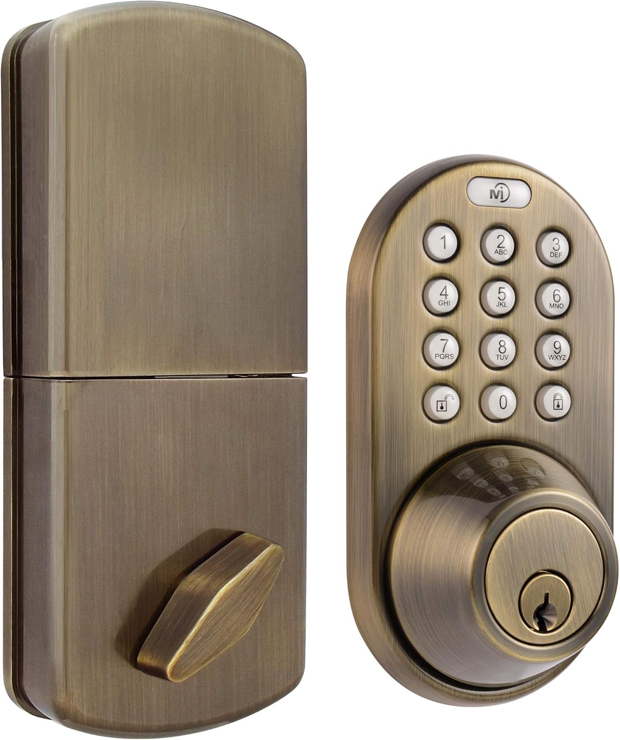 MiLocks DF-02AQ Electronic Keyless Entry Touchpad Deadbolt Door Lock, Antique Brass MiLocks DF-02AQ Electronic Keyless Entry Touchpad Deadbolt Door Lock, Antique Brass