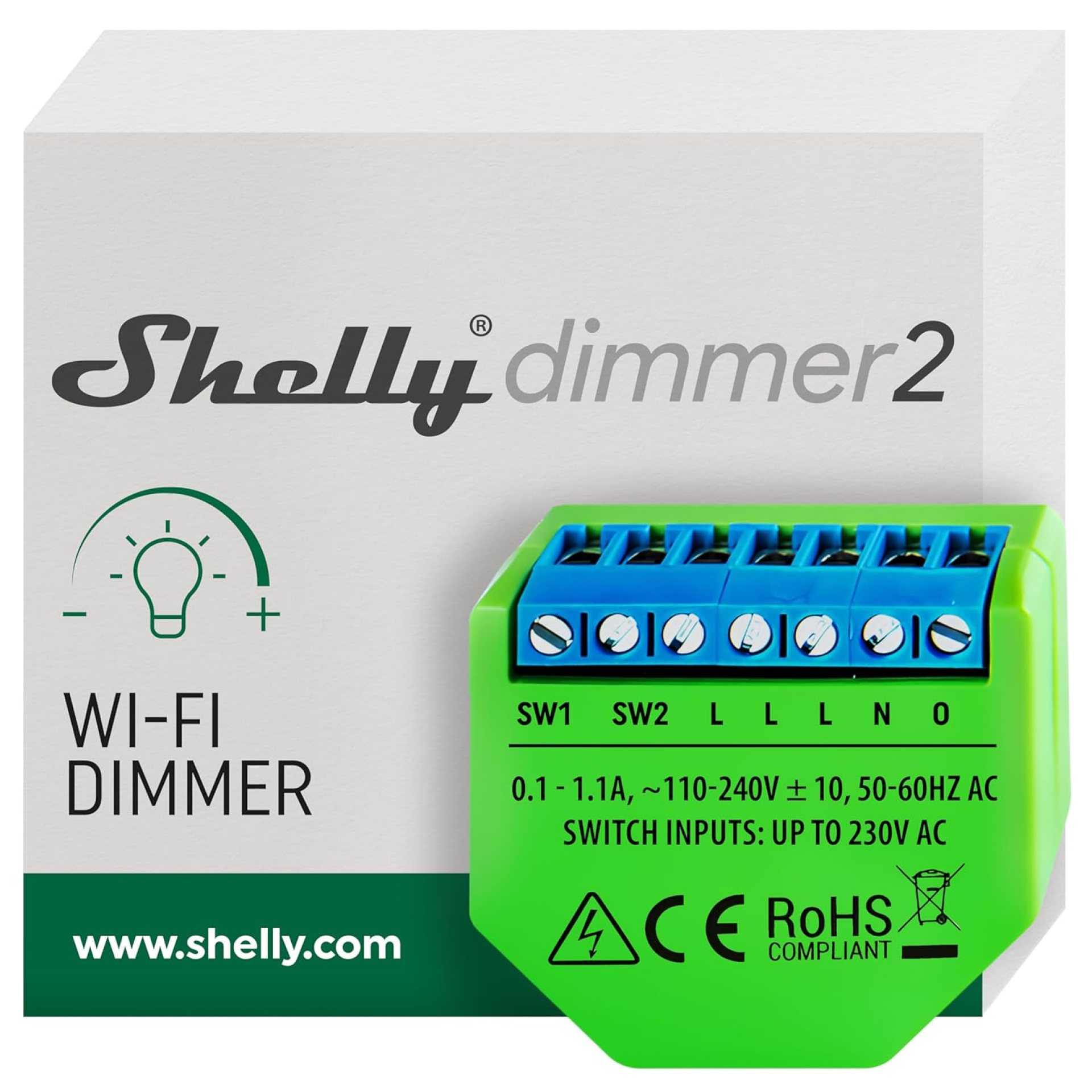 Shelly Dimmer 2 | WiFi Smart Dimmer Switch | No Neutral Wire Required | Home Automation | Compatible with Alexa & Google Home | iOS Android App| No Hub Required | Wireless Switch | Dimmable Lights Shelly Dimmer 2 | WiFi Smart Dimmer Switch | No Neutral Wire Required | Home Automation | Compatible with Alexa & Google Home | iOS Android App| No Hub Required | Wireless Switch | Dimmable Lights