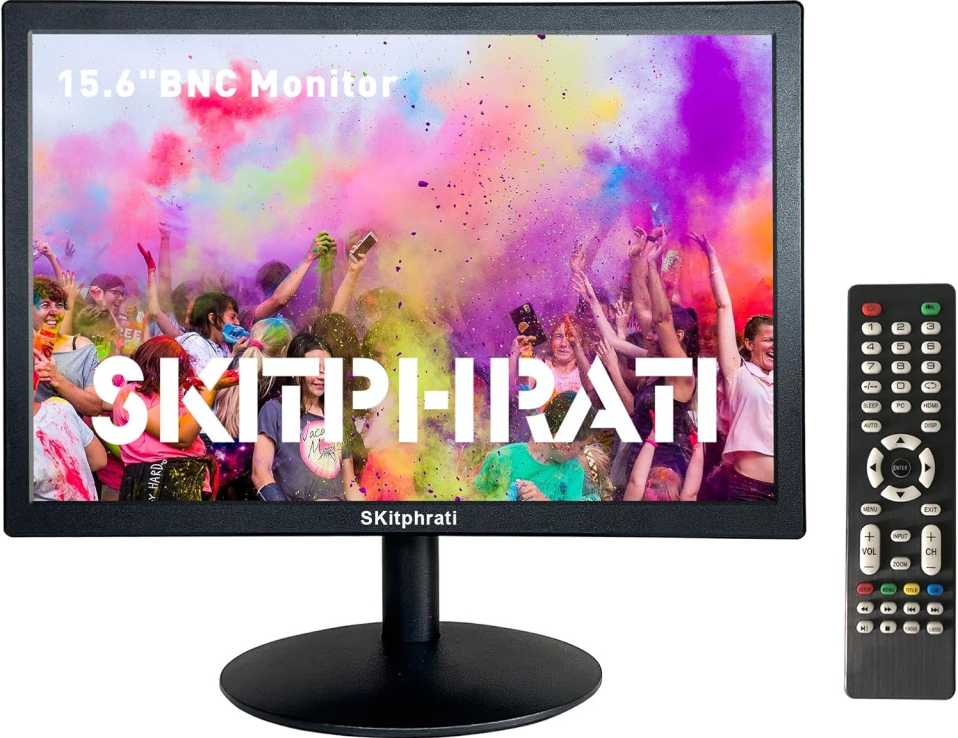 SKitphrati 15.6 Inch Small Monitors 1366×768 LED Screen PC Monitor with HDMI VGA AV BNC USB (VESA, Remote Control, Built in Speaker, VESA) Desktop Monitor for Ras Pi, Laptop, Computer SKitphrati 15.6 Inch Small Monitors 1366×768 LED Screen PC Monitor with HDMI VGA AV BNC USB (VESA, Remote Control, Built in Speaker, VESA) Desktop Monitor for Ras Pi, Laptop, Computer