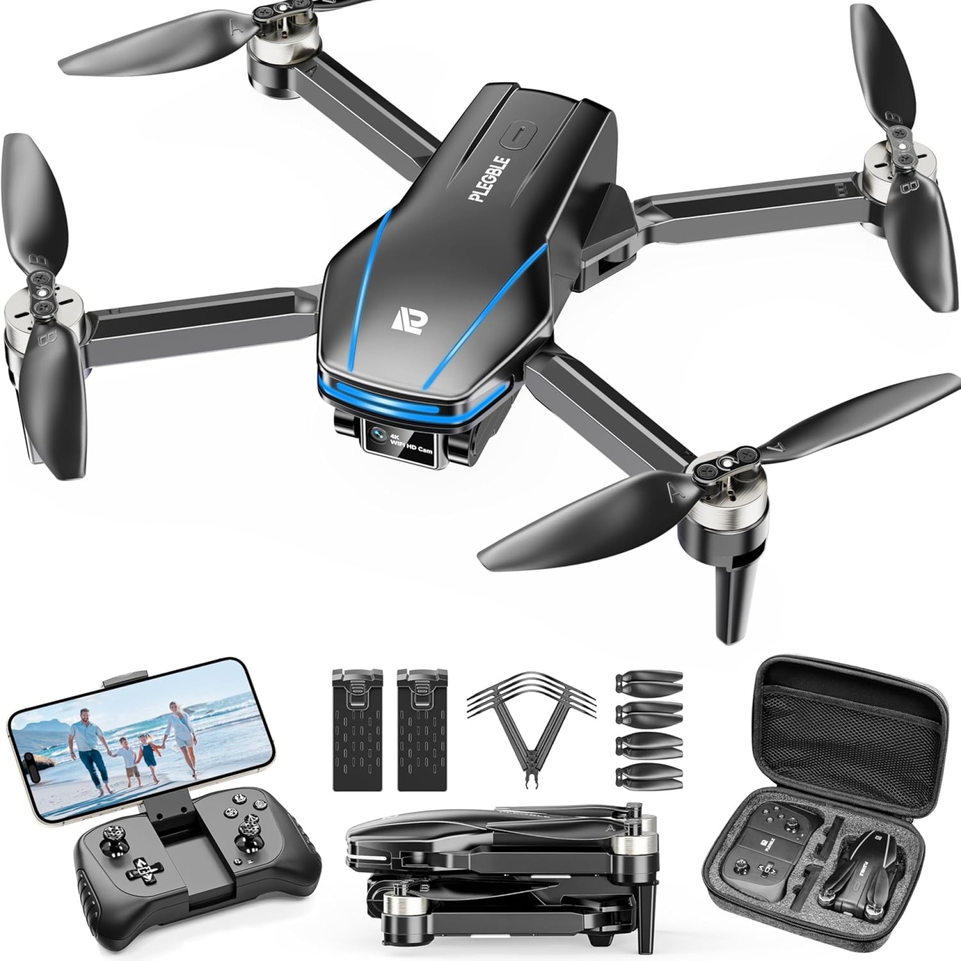 Drone with Camera 4K Professional for Adults Kids, Brushless Motor Mini Foldable RC Quadcopter, Tap Fly, Voice Control, Gesture Photography, Toys Gift for Beginners Boys 8-12 Drone with Camera 4K Professional for Adults Kids, Brushless Motor Mini Foldable RC Quadcopter, Tap Fly, Voice Control, Gesture Photography, Toys Gift for Beginners Boys 8-12