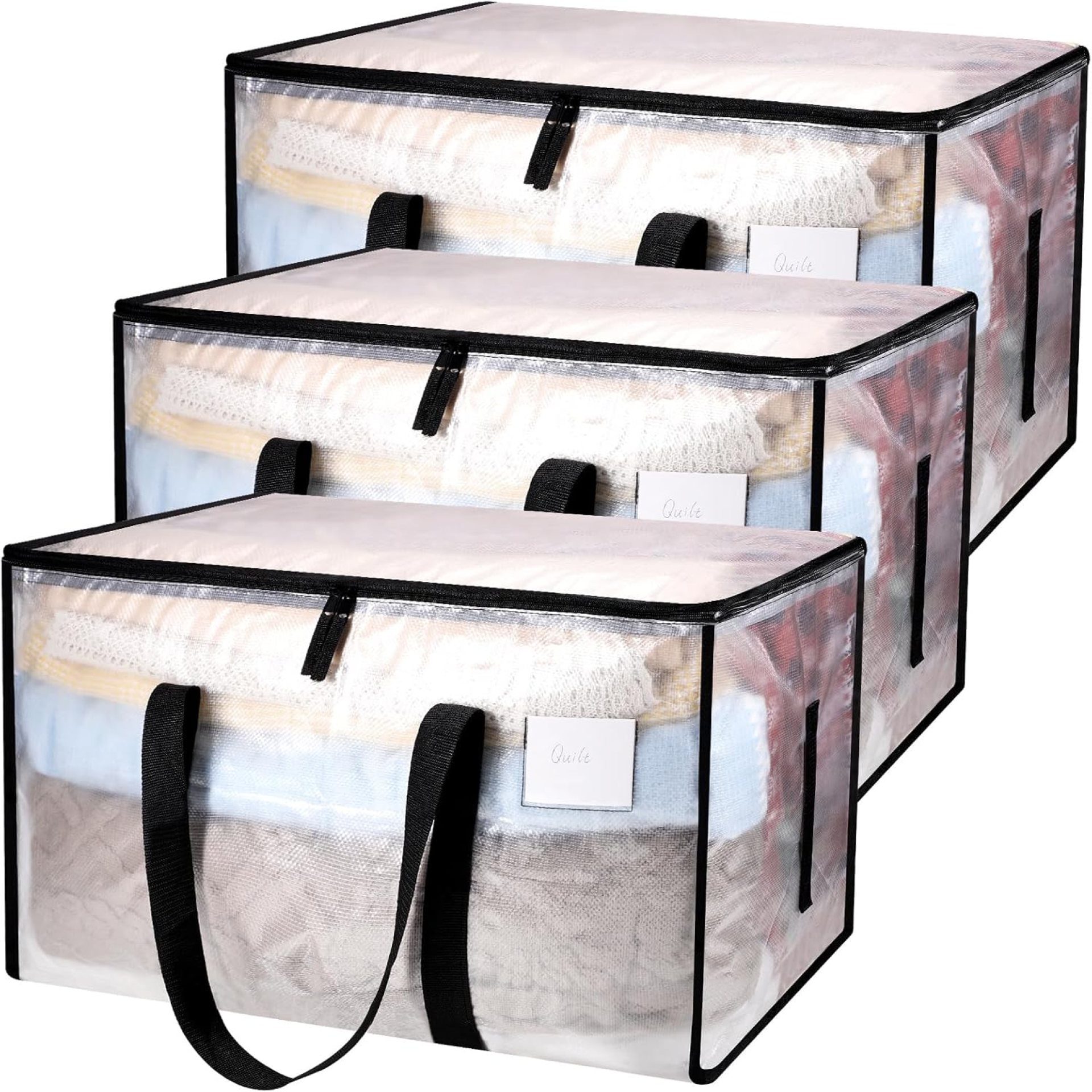 Yafe 3 Pack Large Clothes Storage Boxes with Lids, 91L Transparent Capacity Storage Bags Storage Organiser Moving Bags Packing Boxes for Moving House Clothes Bedding Duvet Toys Storage(91L) Yafe 3 Pack Large Clothes Storage Boxes with Lids, 91L Transparent Capacity Storage Bags Storage Organiser Moving Bags Packing Boxes for Moving House Clothes Bedding Duvet Toys Storage(91L)