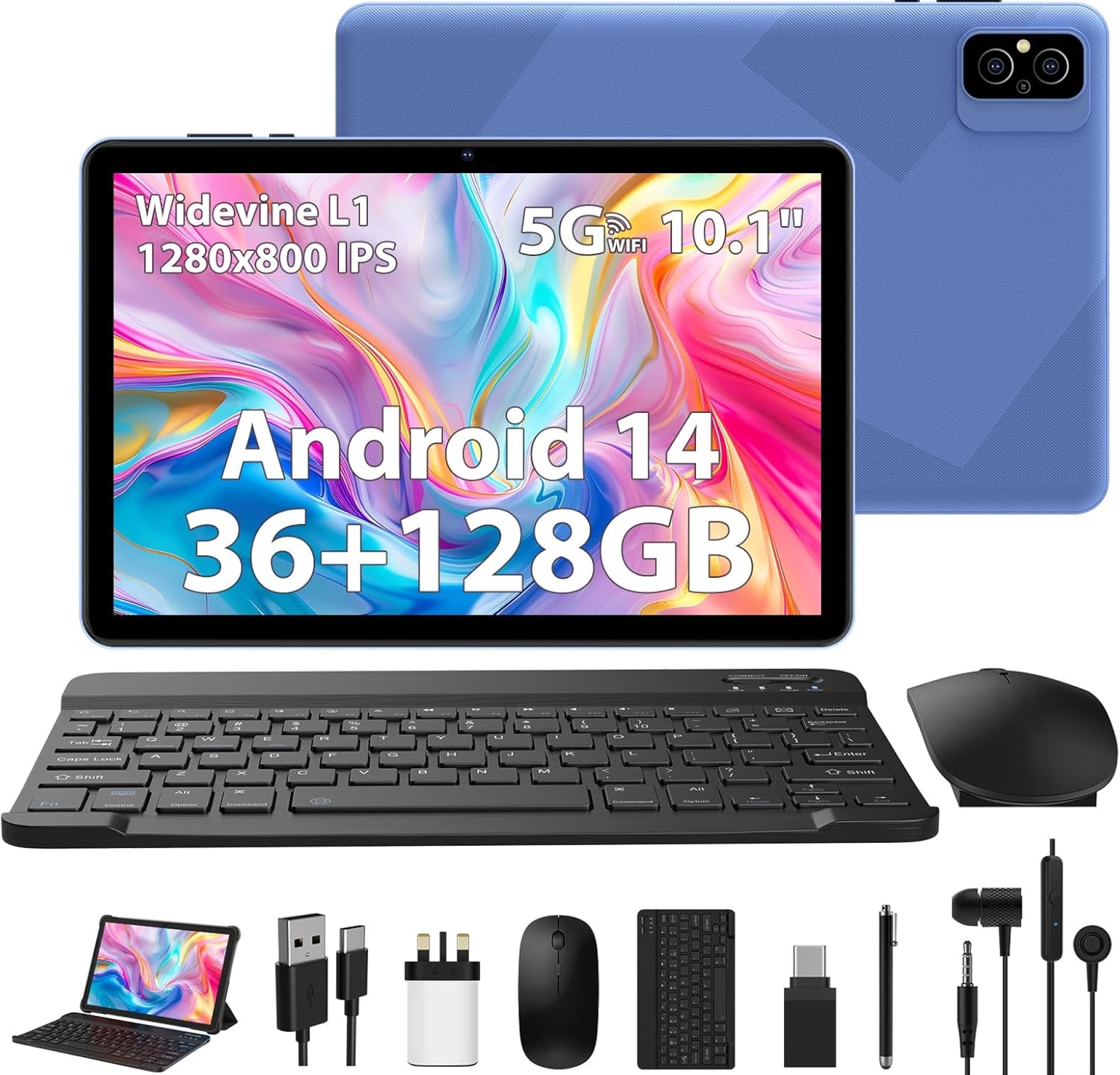 AXETOP 10 inch Tablet PC Android 14, 36GB RAM+128GB ROM (1TB TF), Quad-Core Processor, 5G WiFi丨BT 5.0丨8000mAh丨8MP+5MP丨Widevine L1, Tablet with Case, Keyboard, Mouse, Stylus, Headphone – Blue AXETOP 10 inch Tablet PC Android 14, 36GB RAM+128GB ROM (1TB TF), Quad-Core Processor, 5G WiFi丨BT 5.0丨8000mAh丨8MP+5MP丨Widevine L1, Tablet with Case, Keyboard, Mouse, Stylus, Headphone – Blue