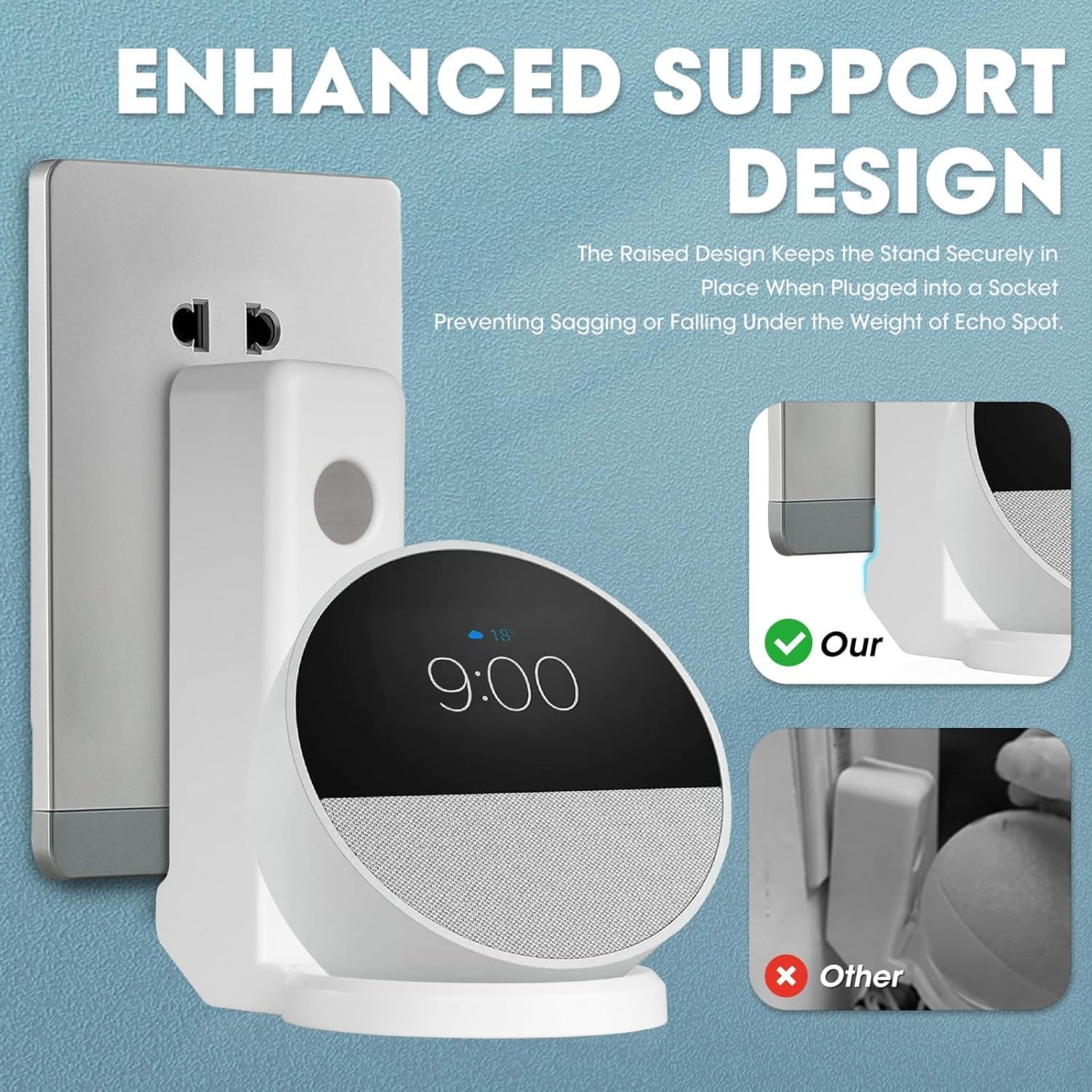 PAIKIUU Wall Mount for Echo Pop Smart Speaker Stand Holder for Echᴏ Pop No Screws and Drill Needed Cable Hidden Storage Compatible with Google Nest White PAIKIUU Wall Mount for Echo Pop Smart Speaker Stand Holder for Echᴏ Pop No Screws and Drill Needed Cable Hidden Storage Compatible with Google Nest White