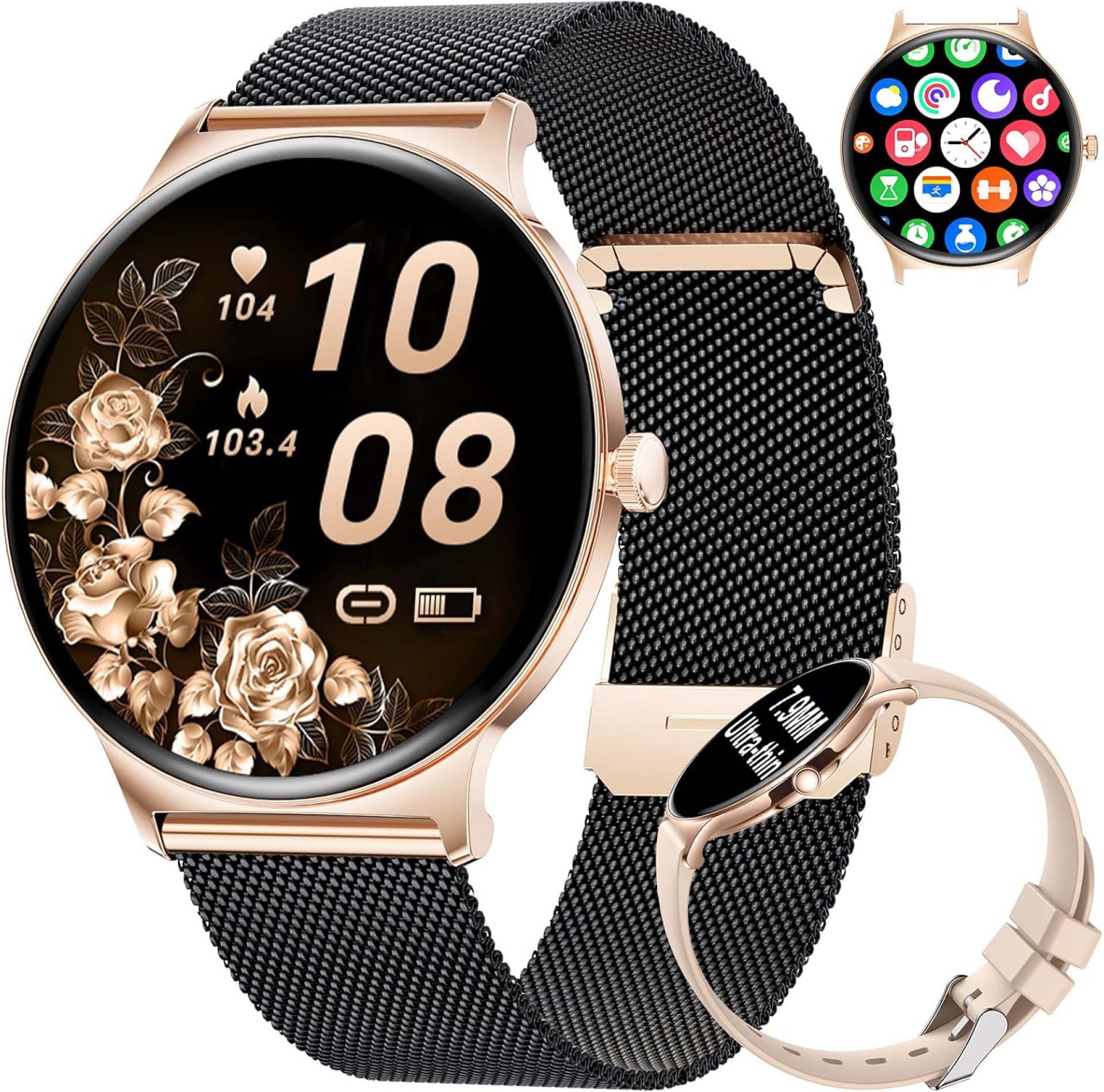 LIGE Smart Watches for Women with Bluetooth Call, 1.43″ AMOLED Ultra-Clear Screen with Heart Rate/Sleep Monitor, Fitness Tracker Smart Watch with 120+ Sport Modes for Android iOS,7.9mm Ultra-thin LIGE Smart Watches for Women with Bluetooth Call, 1.43″ AMOLED Ultra-Clear Screen with Heart Rate/Sleep Monitor, Fitness Tracker Smart Watch with 120+ Sport Modes for Android iOS,7.9mm Ultra-thin