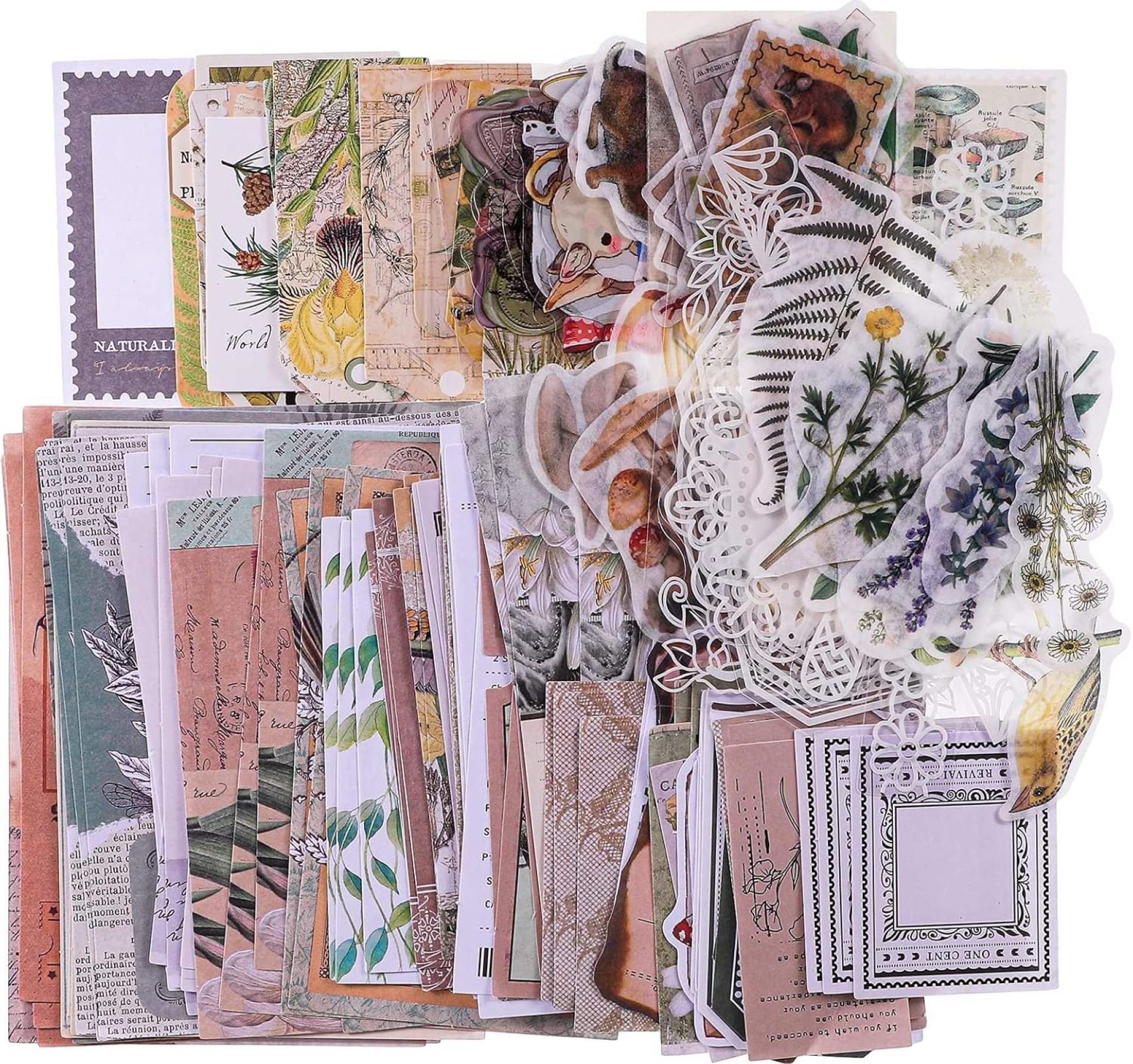SUSSURRO 260pcs Vintage Scrapbooking Stickers Pack, Aesthetic DIY Retro Journaling Supplies Stickers kit, Animals Washi Paper Sticker for Bullet Journals Junk Journal Art Craft SUSSURRO 260pcs Vintage Scrapbooking Stickers Pack, Aesthetic DIY Retro Journaling Supplies Stickers kit, Animals Washi Paper Sticker for Bullet Journals Junk Journal Art Craft