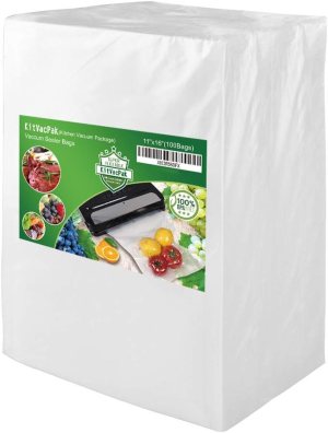 100 Gallon11X16 Vacuum Food Sealer Bags with BPA Free and Heavy Duty,Commercial Grade Vacuum Sealer Freezer Bags Compatible with Any Type Vacuum Sealer