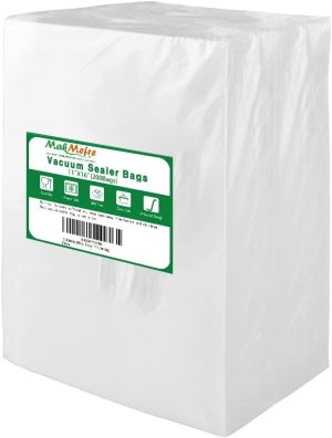 200 Gallon Size11″x16″ Vacuum Freezer Sealer Bags for Food, BPA Free, Heavy Duty Commercial Grade, Sous Vide Vaccume Safe,Vaccume Seal Pre-Cut Bag