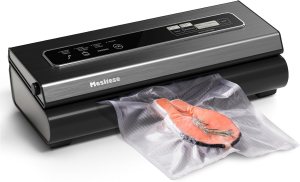 Vacuum Sealer Machine 90Kpa 6-in-1 Compact Food Vacuum Sealing Preservation System with Cutter | 2 Bag Rolls | 5 Pre-cut Bags | Dry&Moist Modes | ETL Listed (Gray)