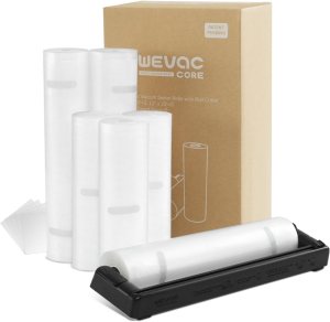 Rolls with Dispenser – 6 Pack 3 Rolls 8″x20′ & 3 Rolls 11″x20′, Vacuum Sealer Bags, Leakproof Heavy Duty Food Storage for Sous Vide, Meal Prep, Freezer, Compatible with Food Saver, Wevac Core